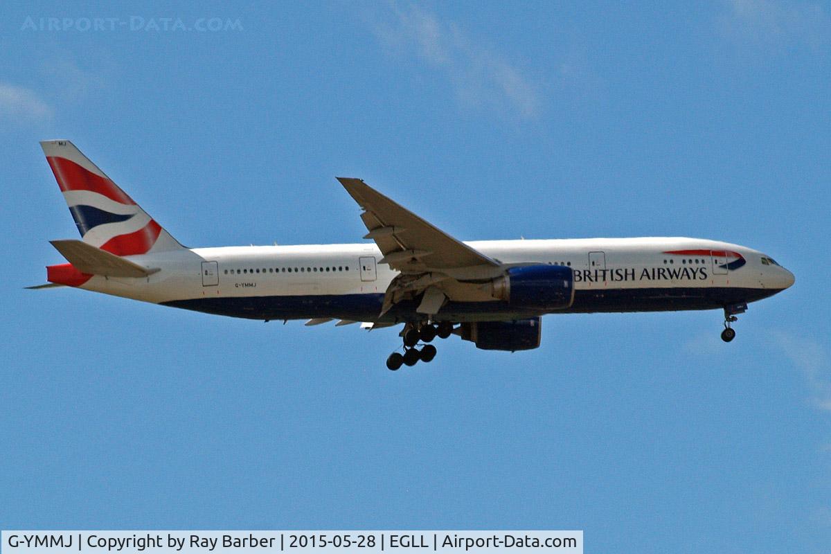G-YMMJ, 2000 Boeing 777-236 C/N 30311, Boeing 777-236ER [30311] (British Airways) Home~G 28/05/2015. On approach 27L.