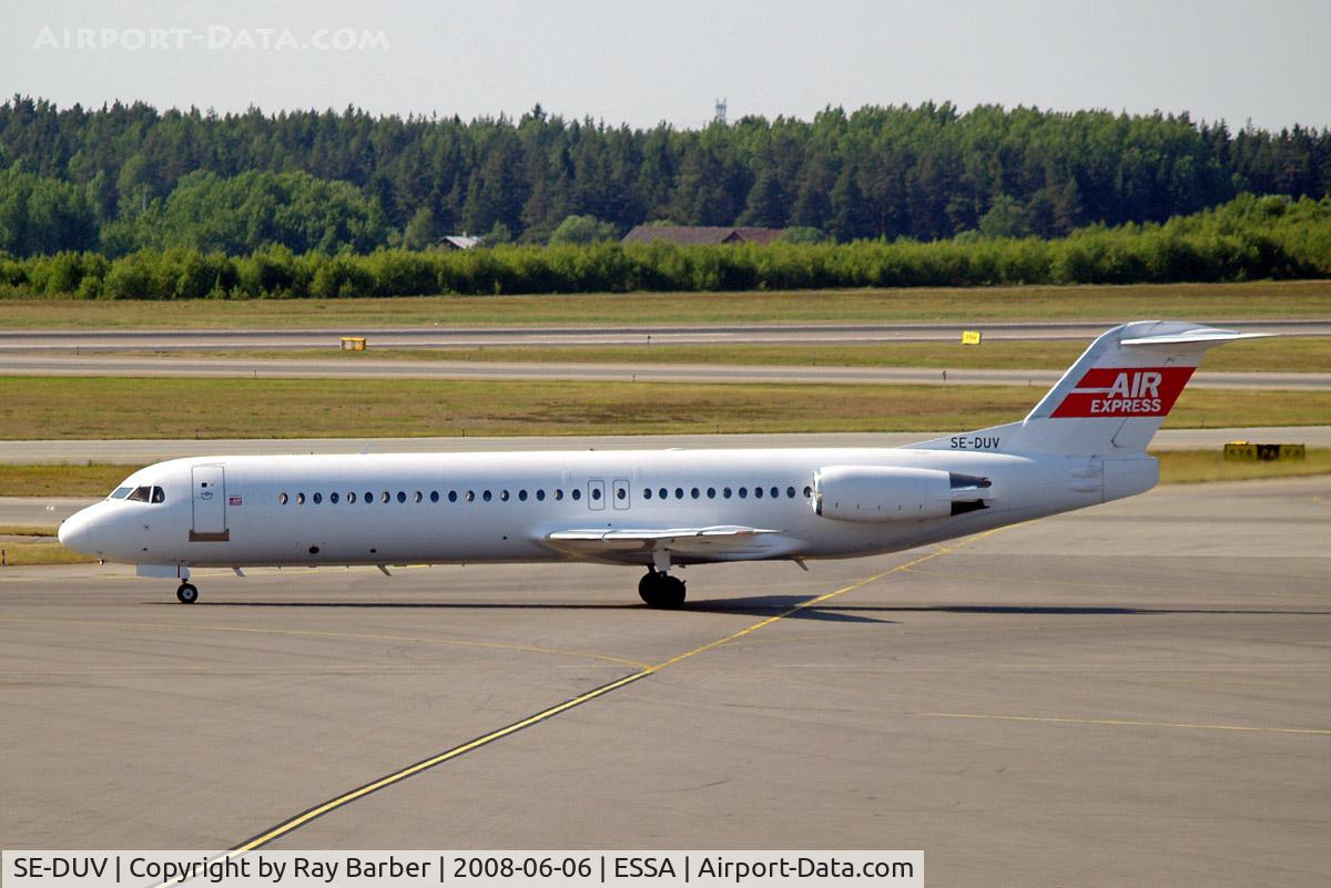 SE-DUV, 1989 Fokker 100 (F-28-0100) C/N 11291, Fokker F-100 [11291] (Air Express) Stockholm-Arlanda~SE 06/06/2008