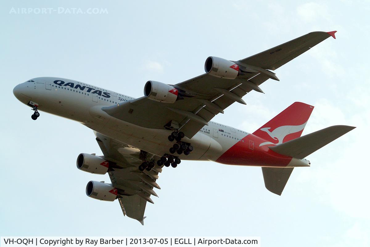 VH-OQH, 2009 Airbus A380-842 C/N 050, Airbus A380-841 [050] (QANTAS) Home~G 05/07/2013. On approach 27R.