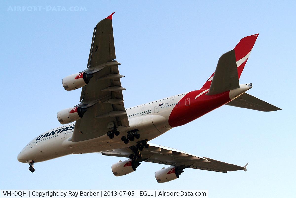 VH-OQH, 2009 Airbus A380-842 C/N 050, Airbus A380-841 [050] (QANTAS) Home~G 05/07/2013. On approach 27R.