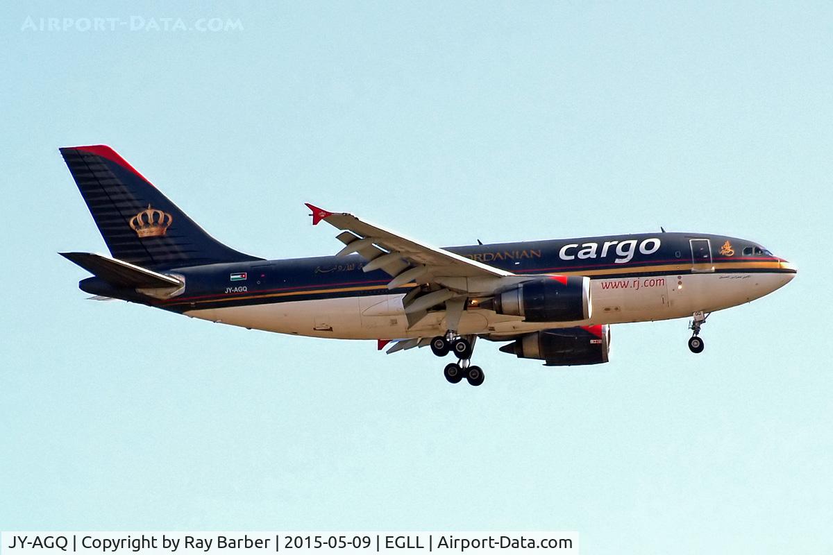 JY-AGQ, 1987 Airbus A310-304F C/N 445, Airbus A310-304F [445] (Royal Jordanian Cargo) Home~G 09/05/2015. On approach 27L.