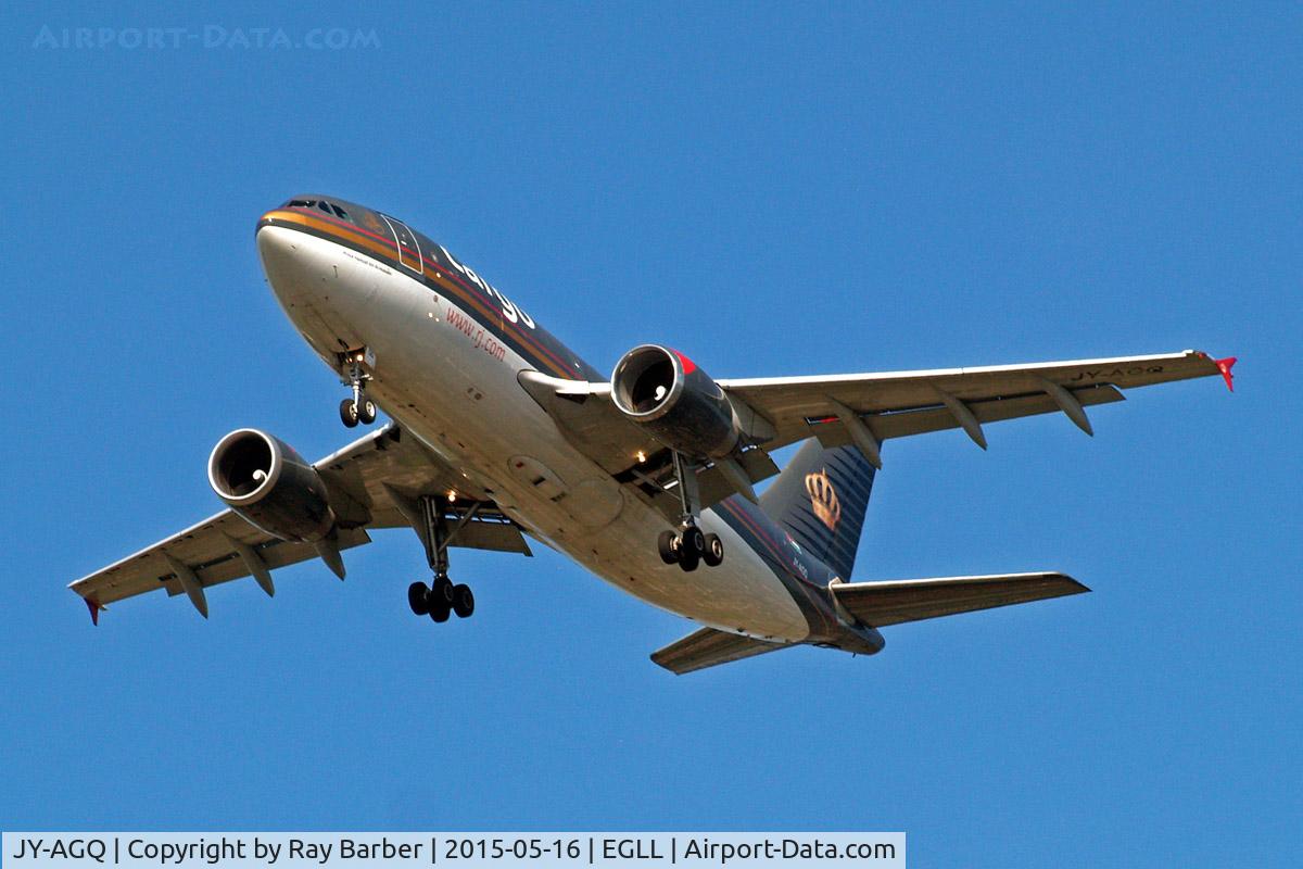 JY-AGQ, 1987 Airbus A310-304F C/N 445, Airbus A310-304F [445] (Royal Jordanian Cargo) Home~G 16/05/2015. On approach 27R.