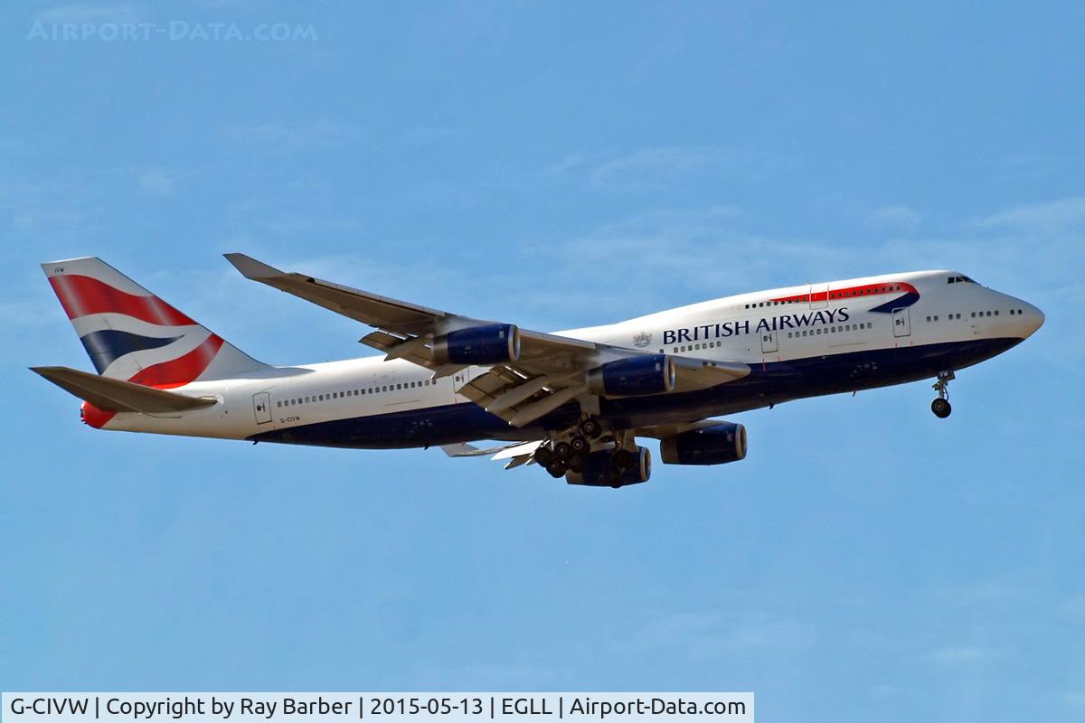 G-CIVW, 1998 Boeing 747-436 C/N 25822, G-CIVW   Boeing 747-436 [25822] (British Airways) Home~G 13/05/2015. On approach 27L.