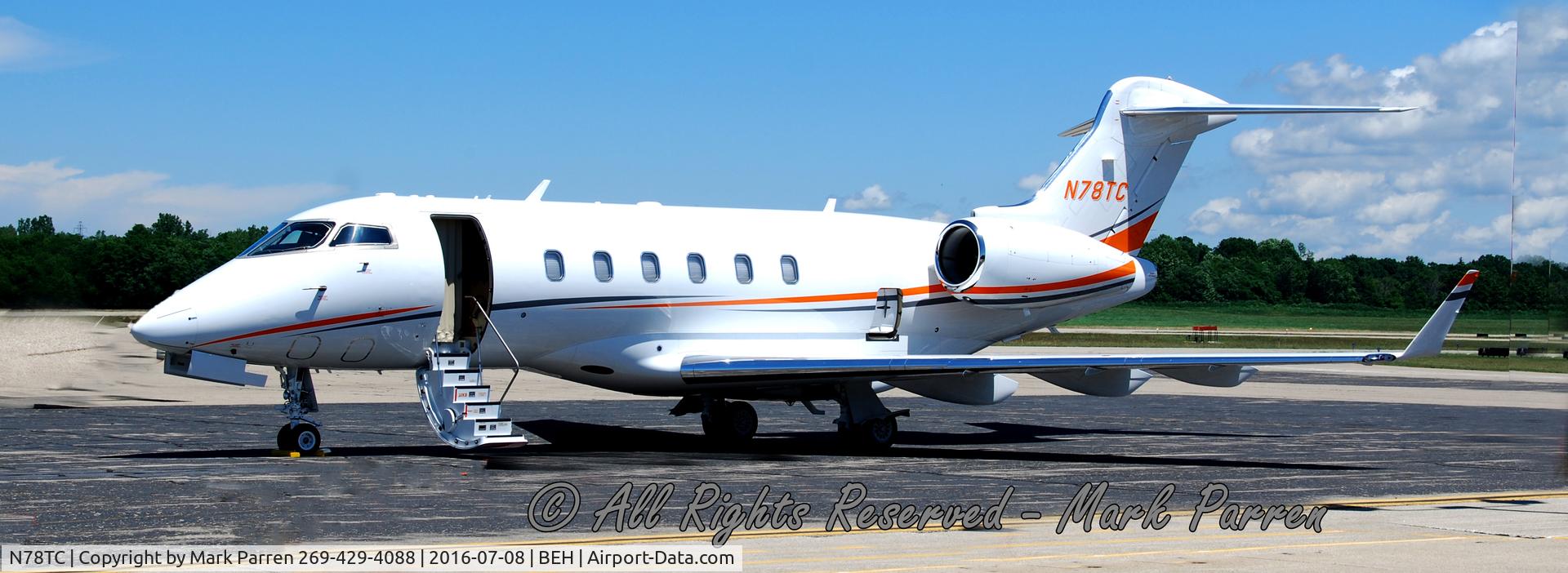 N78TC, 2005 Bombardier Challenger 300 (BD-100-1A10) C/N 20070, Stopping at Benton Harbor, Michigan