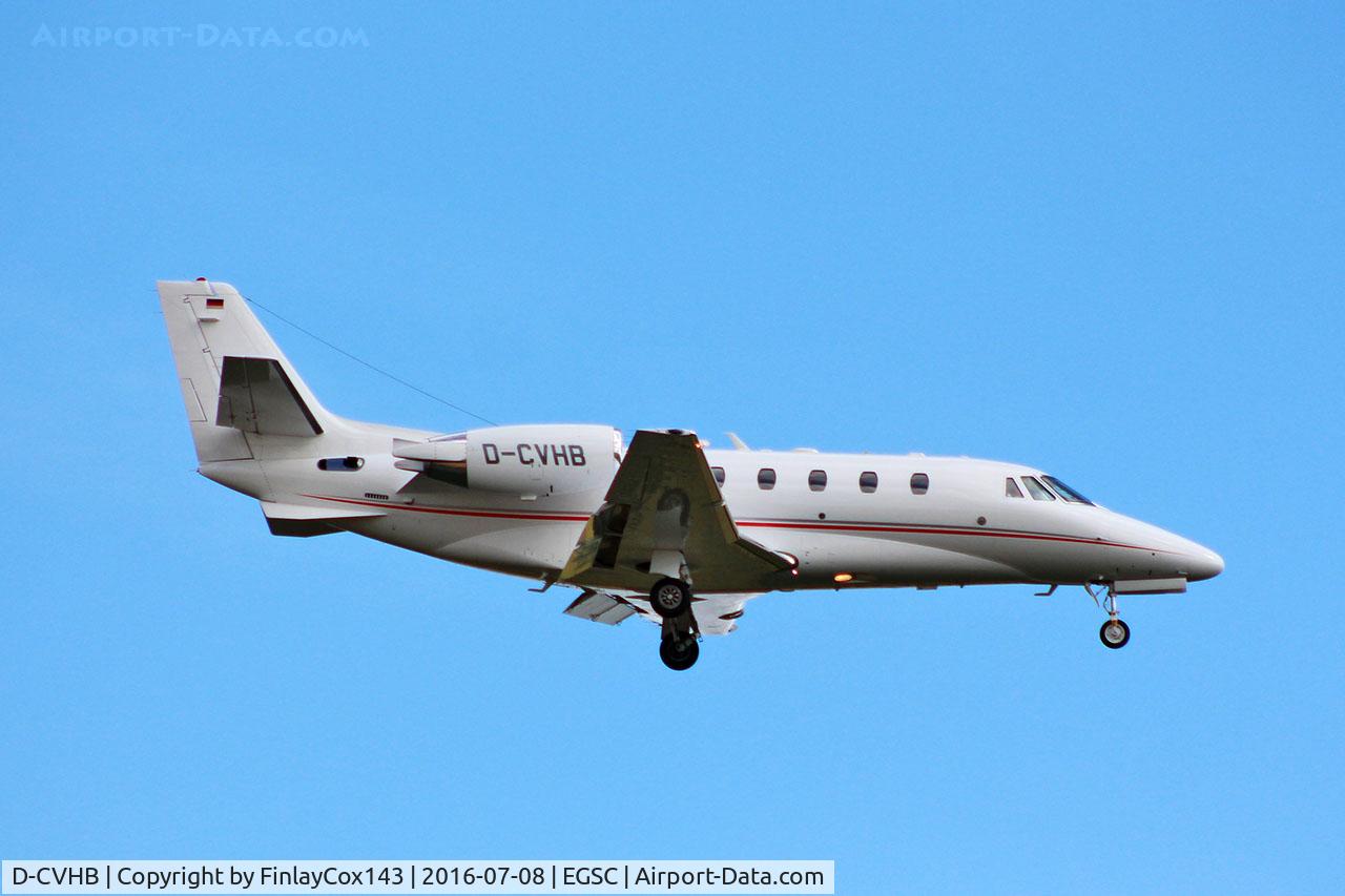 D-CVHB, 2014 Cessna 560 Citation Excel XLS+ C/N 560-6168, Arriving at Cambridge (CBG) from Allendorf (EDFQ)