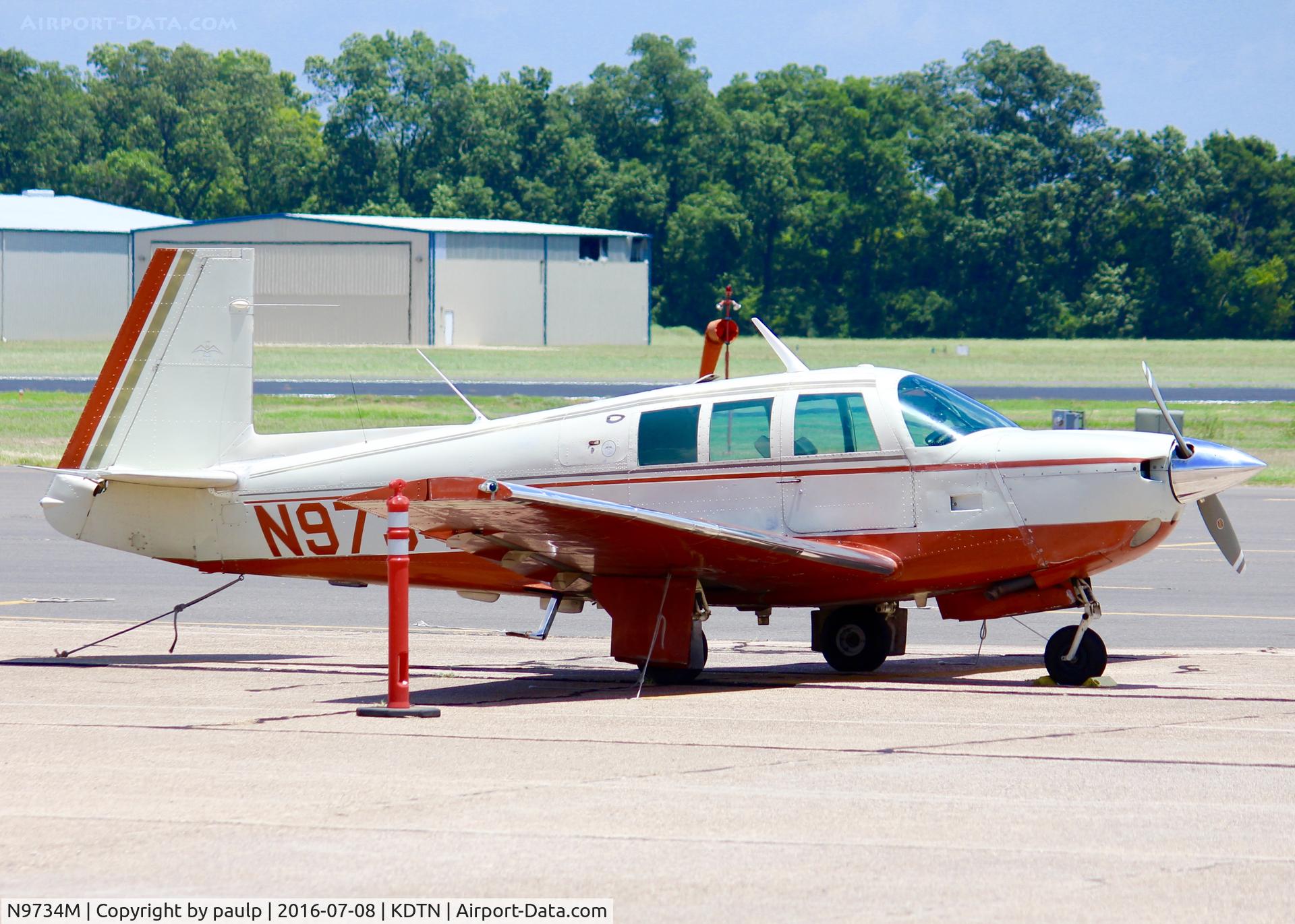 N9734M, 1967 Mooney M20F Executive C/N 670294, At Downtown Shreveport.