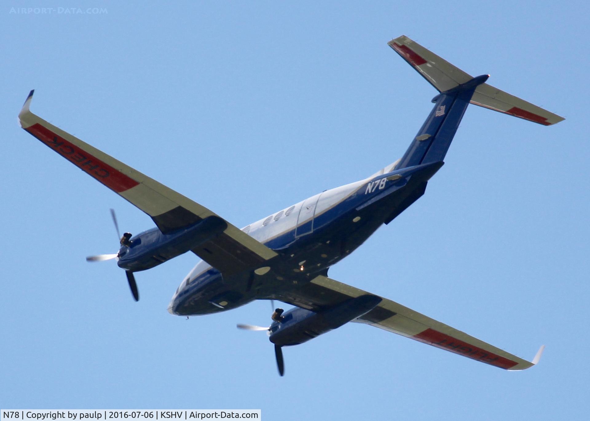 N78, 1988 Beech 300 C/N FF-13, At Shreveport Regional. Looks like they total makeover on these FAA aircraft. Even Put some writing on the bottom of the wings, 