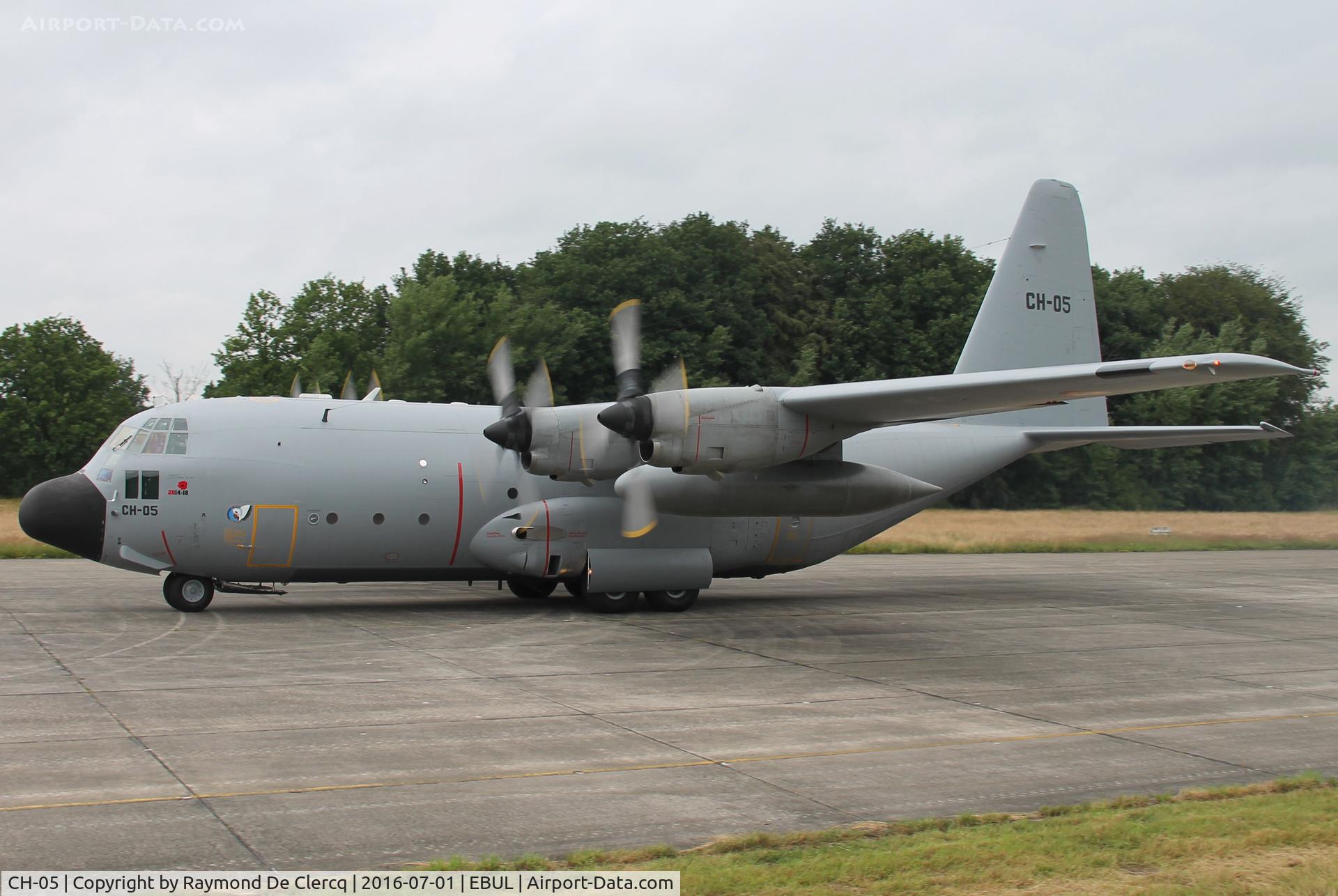 CH-05, 1972 Lockheed C-130H Hercules C/N 382-4470, Arrival at Ursel Avia 2016 for static display.