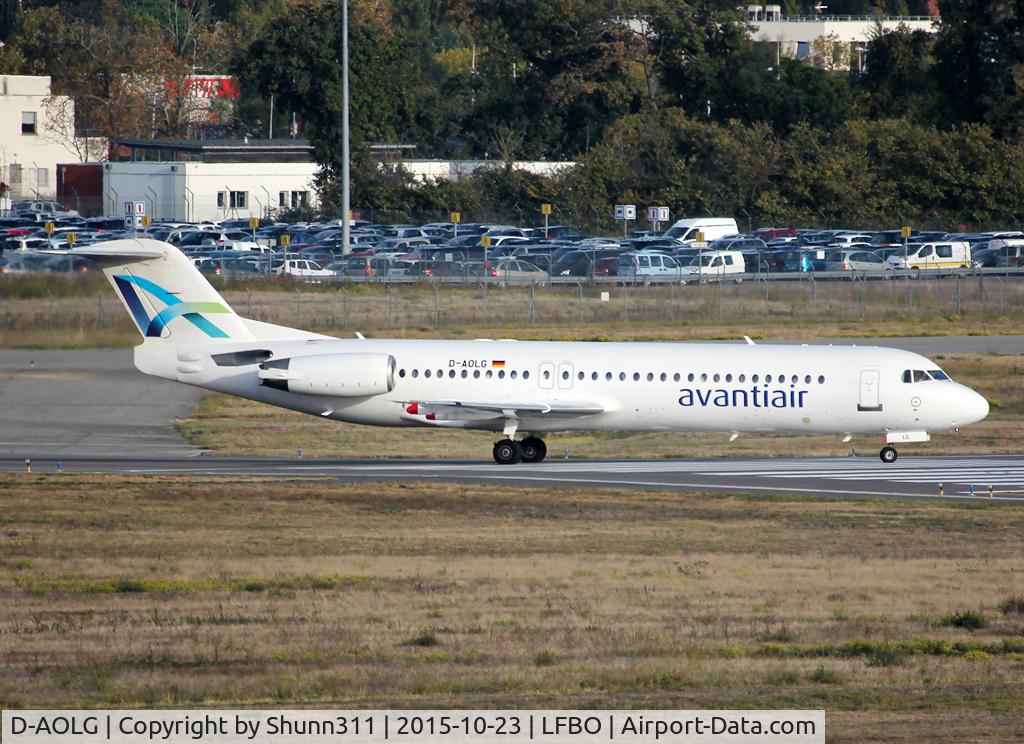 D-AOLG, 1993 Fokker 100 (F-28-0100) C/N 11452, Lining up rwy 14L for departure...