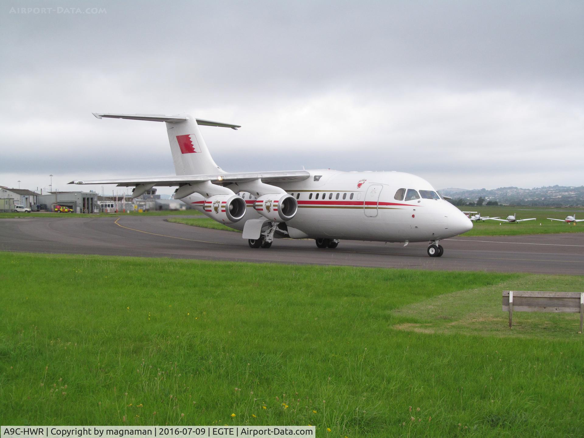 A9C-HWR, 1997 British Aerospace Avro 146-RJ85 C/N E.2306, on taxyway