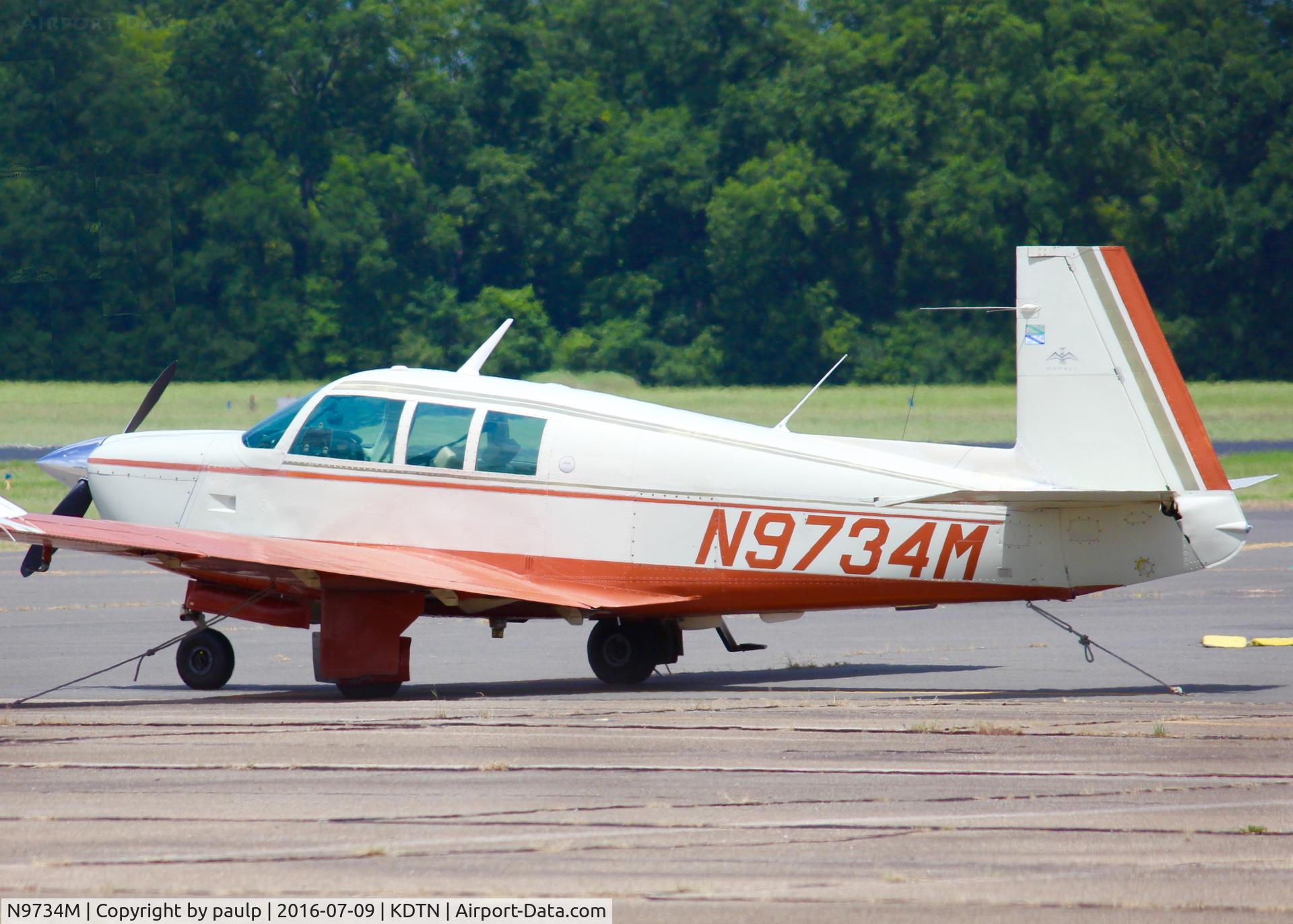 N9734M, 1967 Mooney M20F Executive C/N 670294, At Downtown Shreveport.