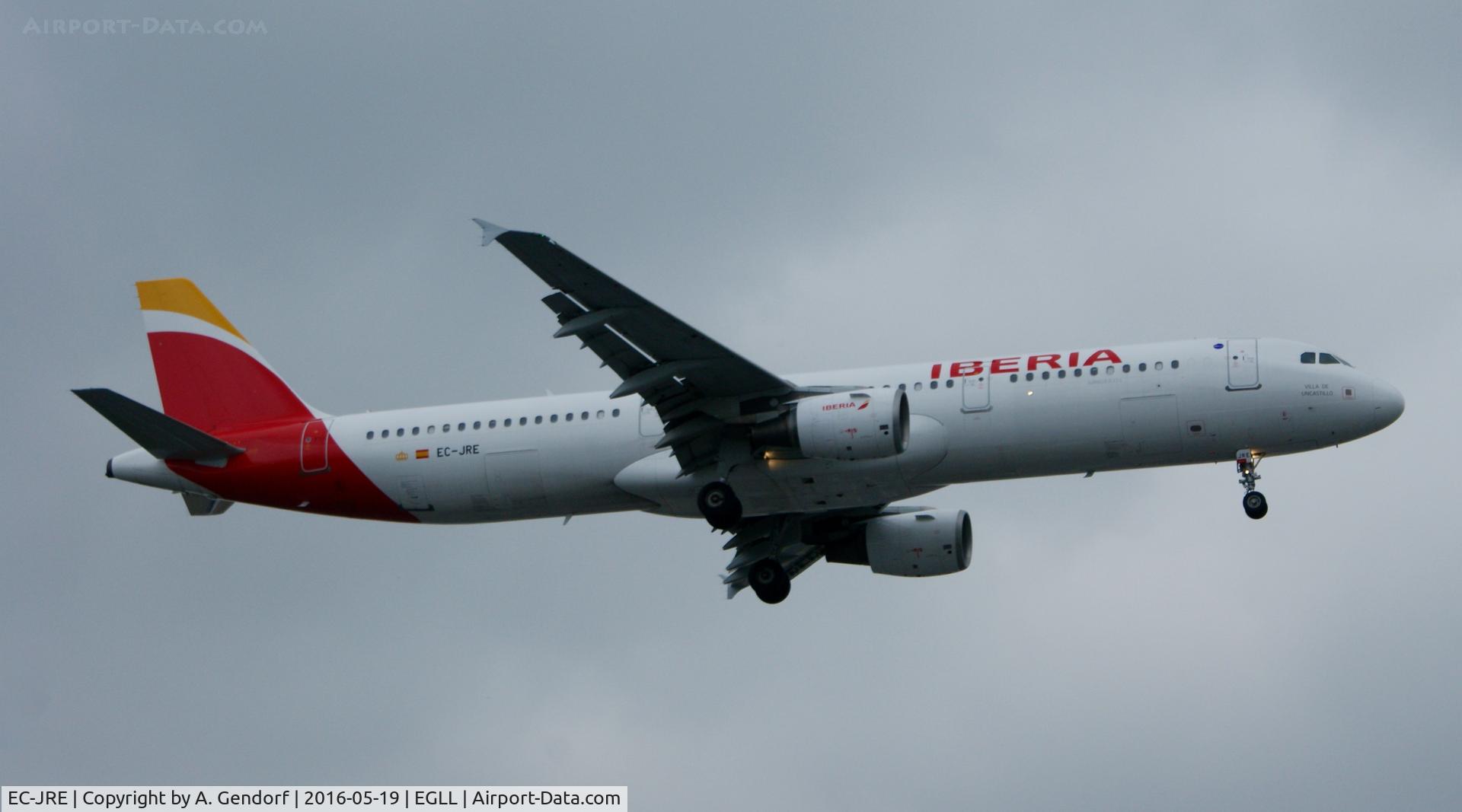 EC-JRE, 2006 Airbus A321-211 C/N 2756, Iberia, seen here landing at London Heathrow(EGLL)