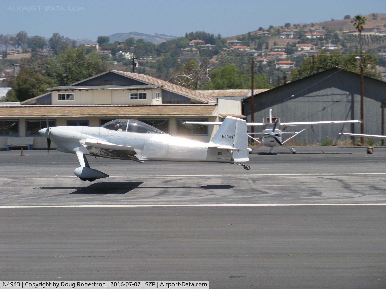 N4943, 2014 Vans RV-4 C/N 4311, 2014 Corson VAN's RV-4, Lycoming O-320-D2B 160 Hp, takeoff Rwy 22