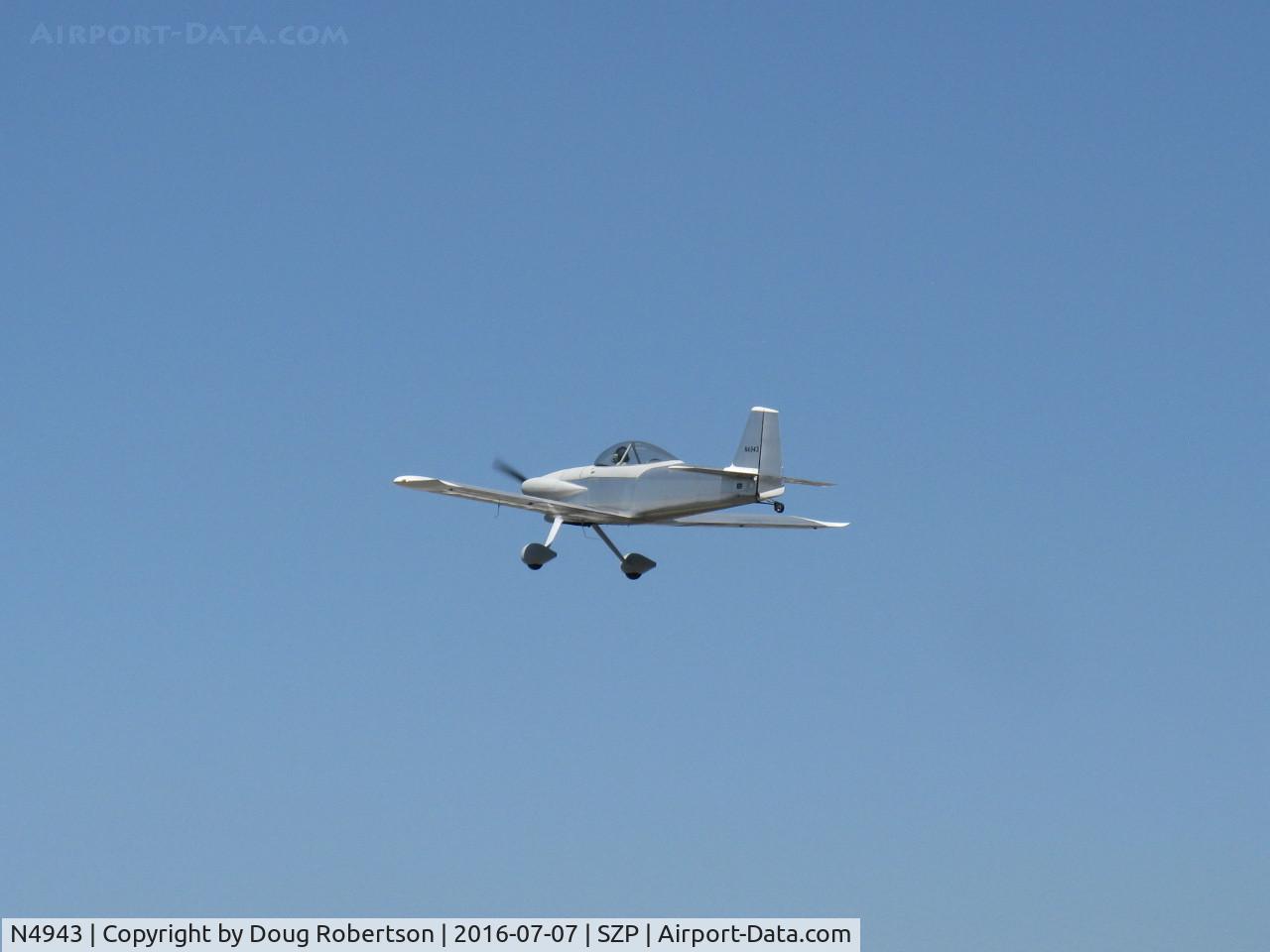 N4943, 2014 Vans RV-4 C/N 4311, 2014 Corson VAN's RV-4, Lycoming O-320-d2B 160 hp, takeoff climb Rwy 22