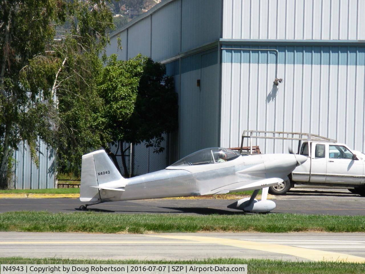 N4943, 2014 Vans RV-4 C/N 4311, 2014 Corson VAN's RV-4, Lycoming O-320-D2B 160 Hp, taxi to Rwy 22-will do some pattern work today