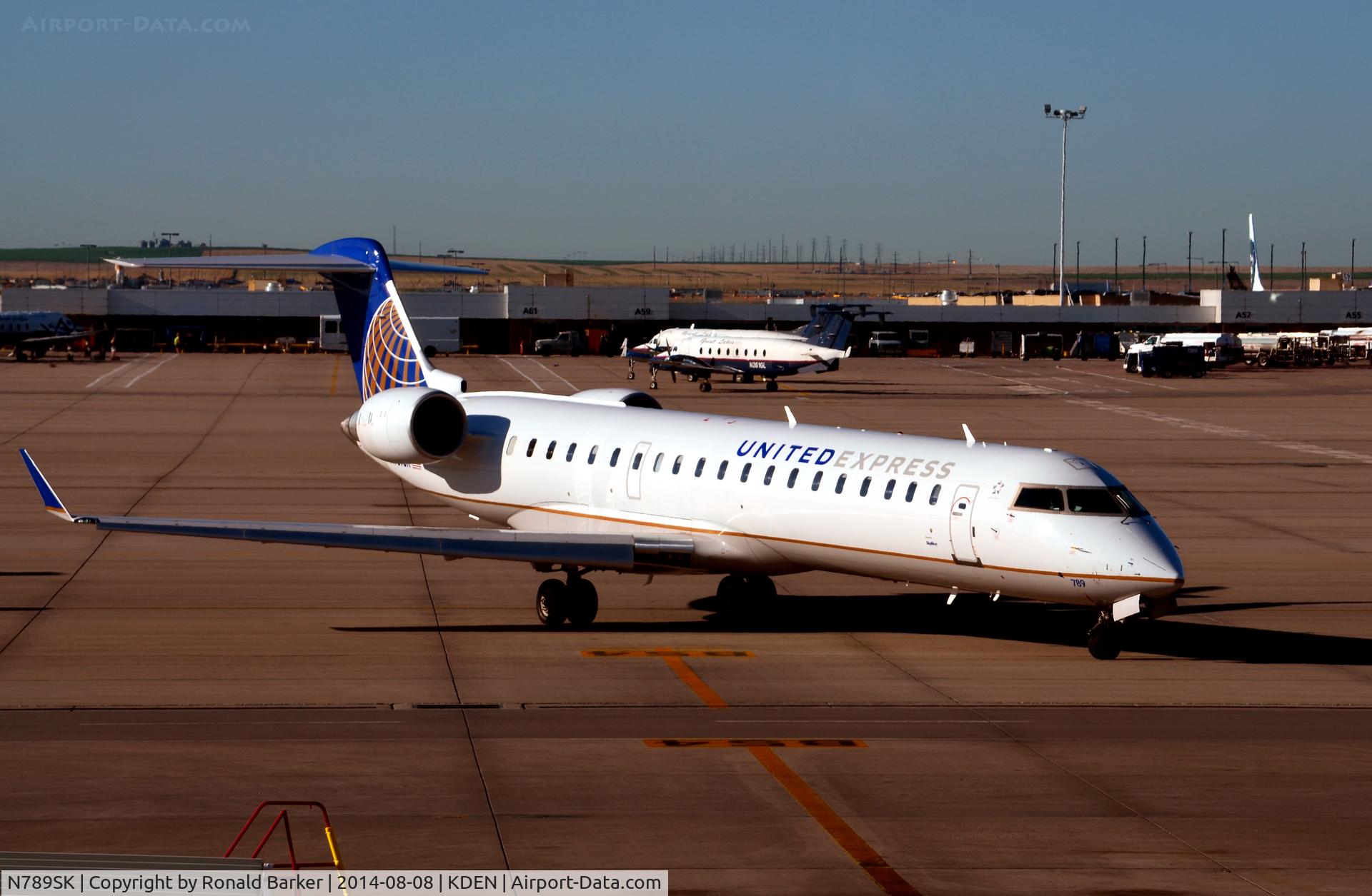 N789SK, 2009 Bombardier CRJ-700 (CL-600-2C10) Regional Jet C/N 10291, Taxi Denver