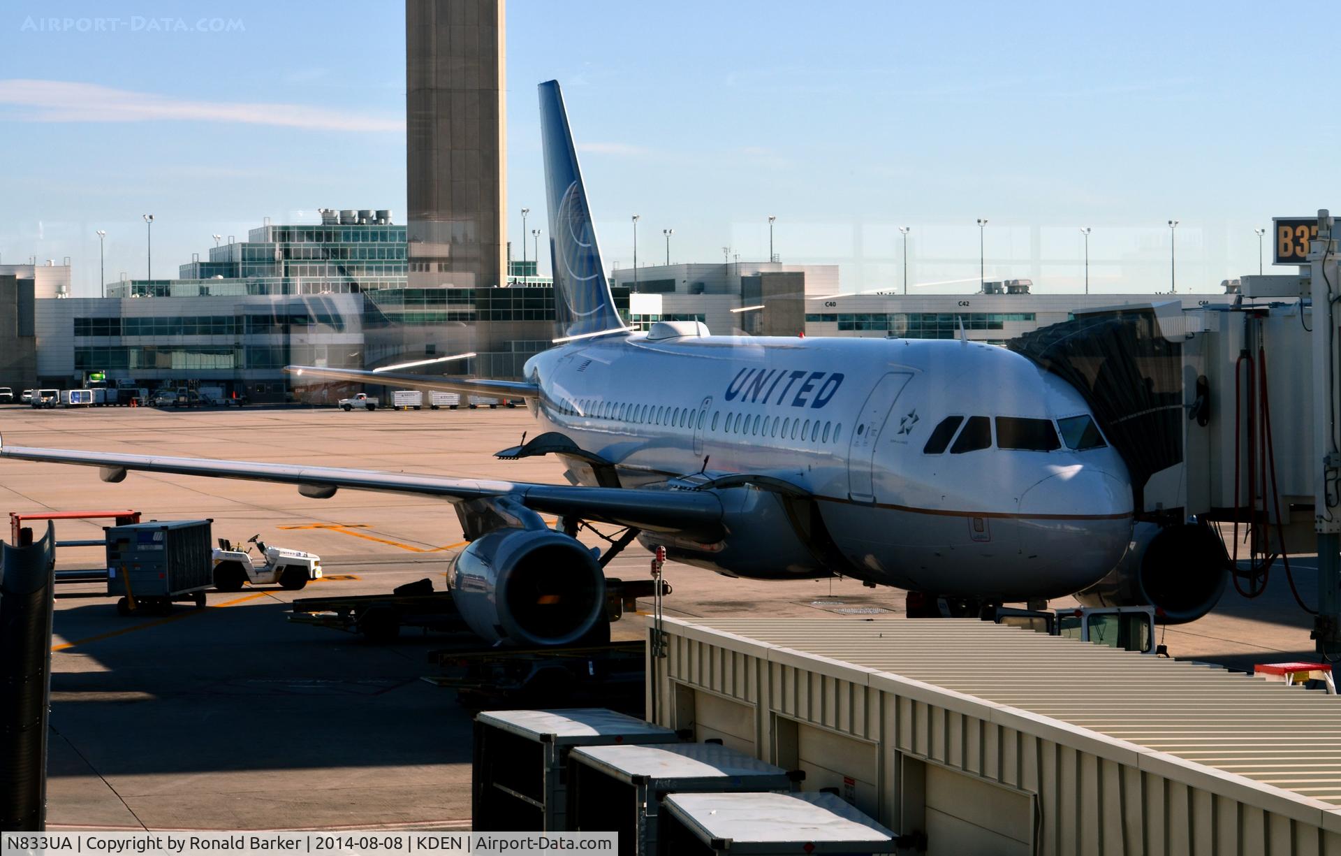 N833UA, 2000 Airbus A319-131 C/N 1401, At the gate Denver