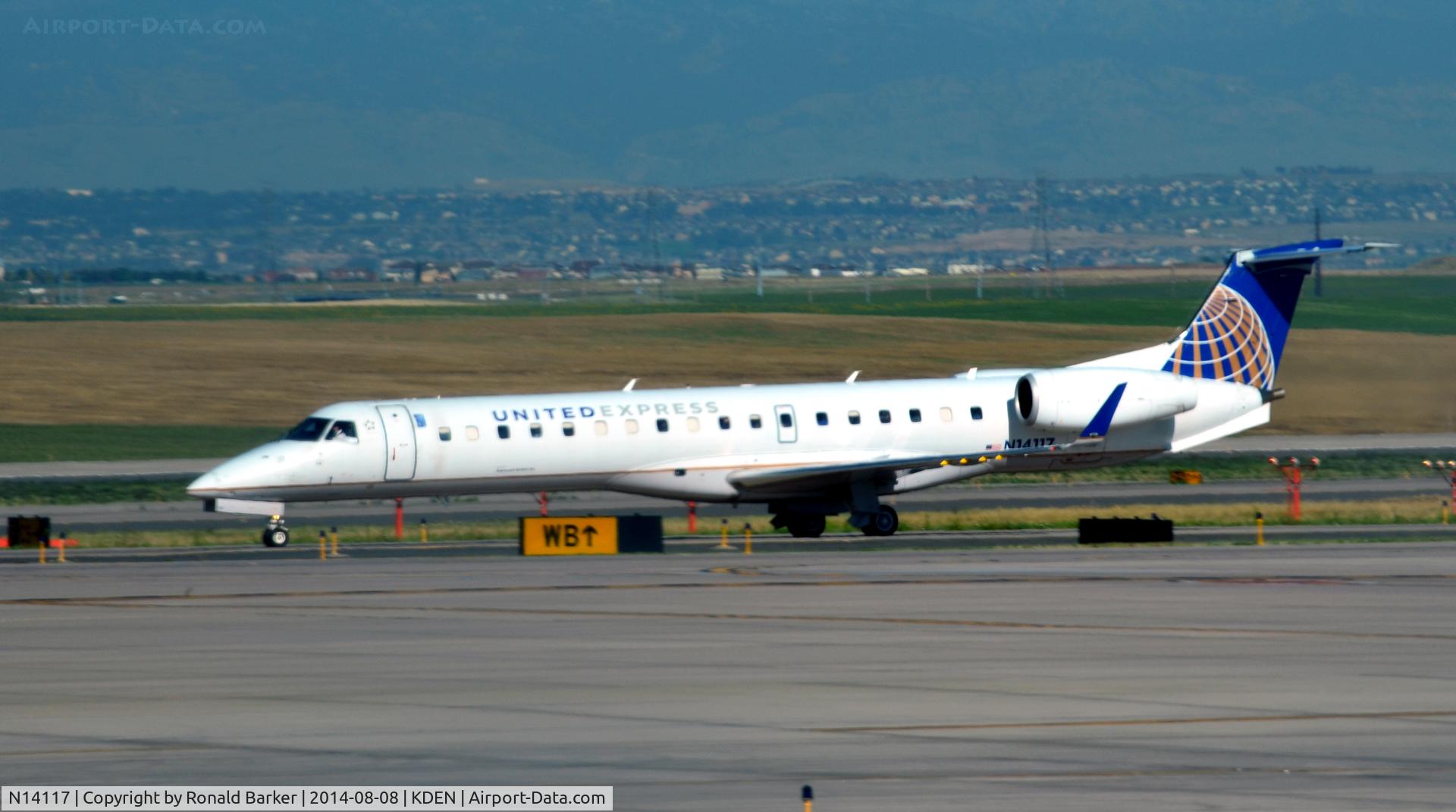 N14117, 2002 Embraer ERJ-145XR (EMB-145XR) C/N 145674, Taxi Denver