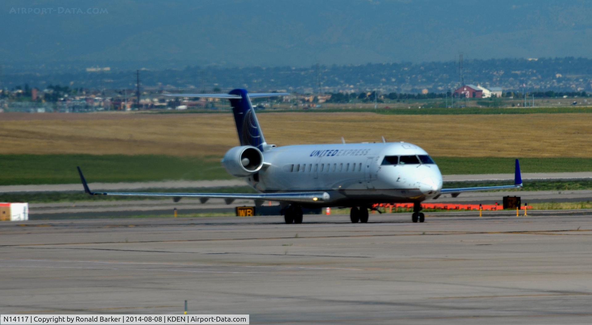N14117, 2002 Embraer ERJ-145XR (EMB-145XR) C/N 145674, Taxi Denver