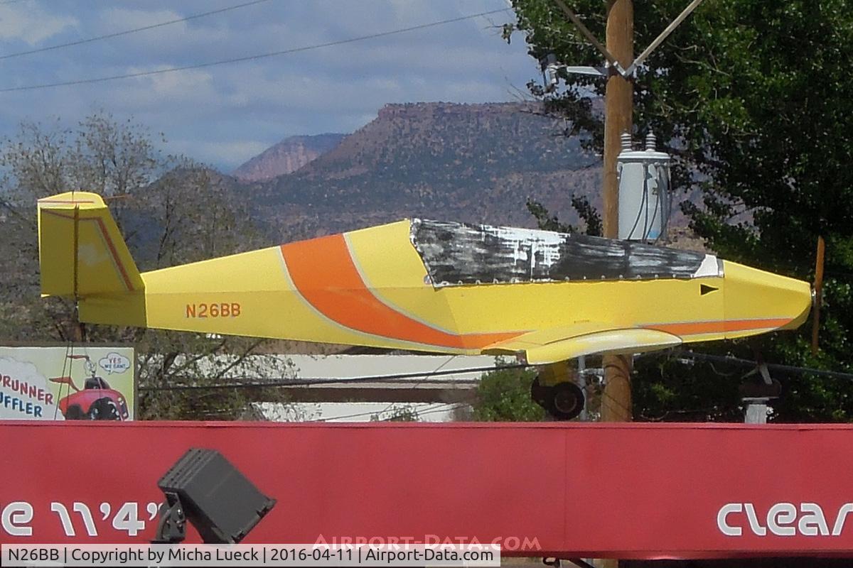 N26BB, Monnett Moni C/N 00253T, On top of a fast food place in La Verkin, Utah