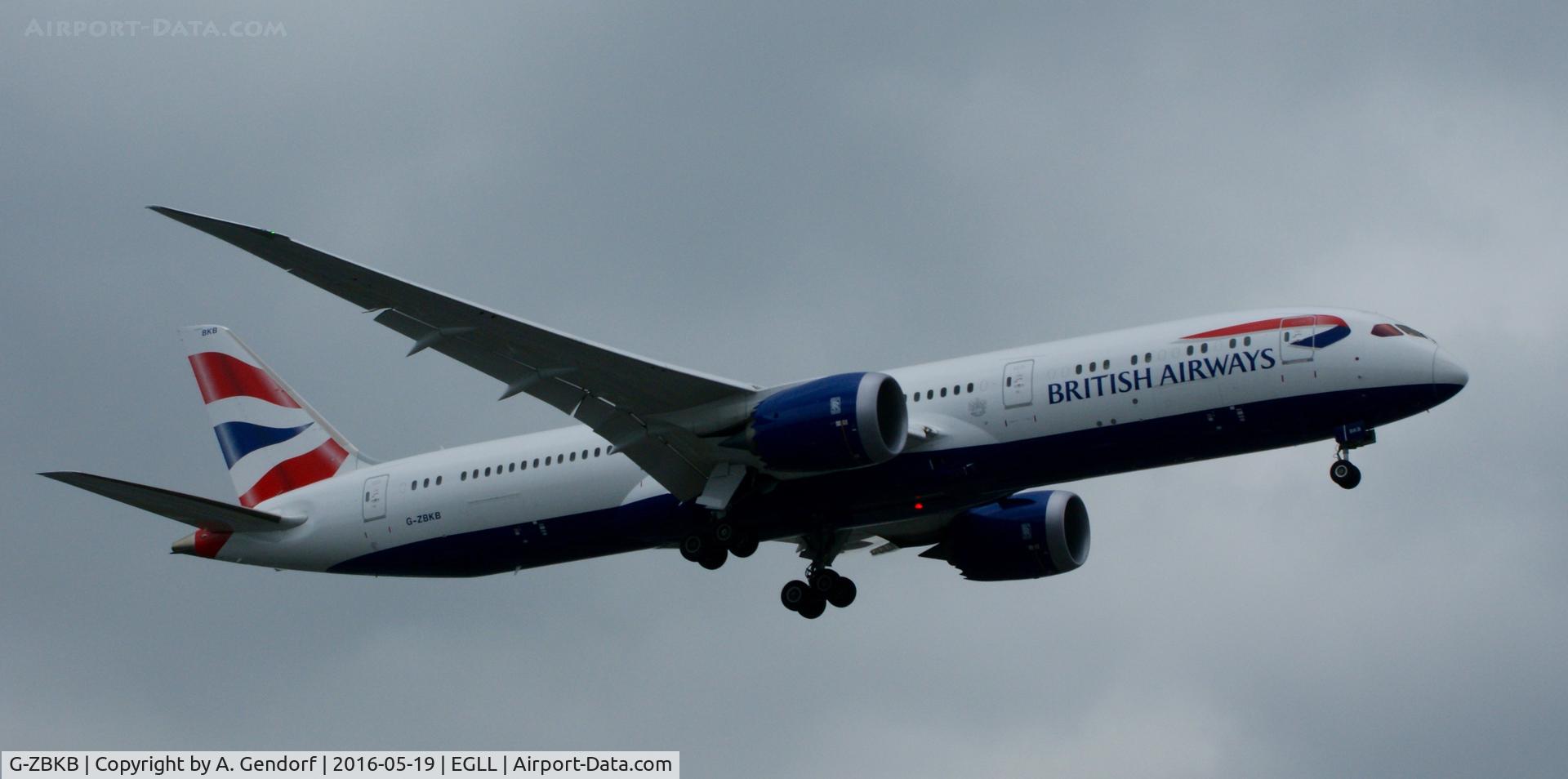G-ZBKB, 2015 Boeing 787-9 Dreamliner Dreamliner C/N 38617, British Airways, is here landing at London Heathrow(EGLL)
