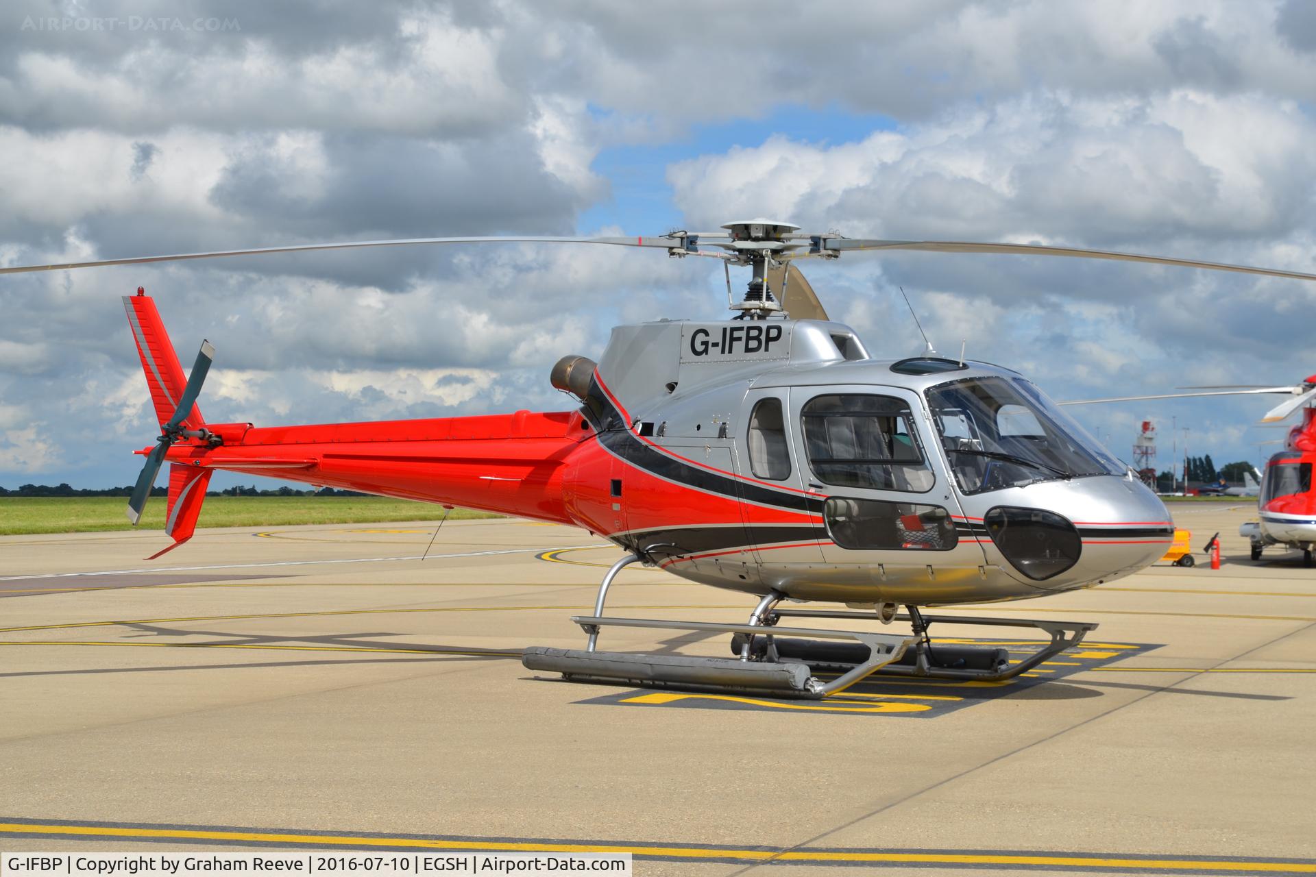 G-IFBP, 2002 Eurocopter AS-350B-2 Ecureuil Ecureuil C/N 9051, Parked at Norwich.