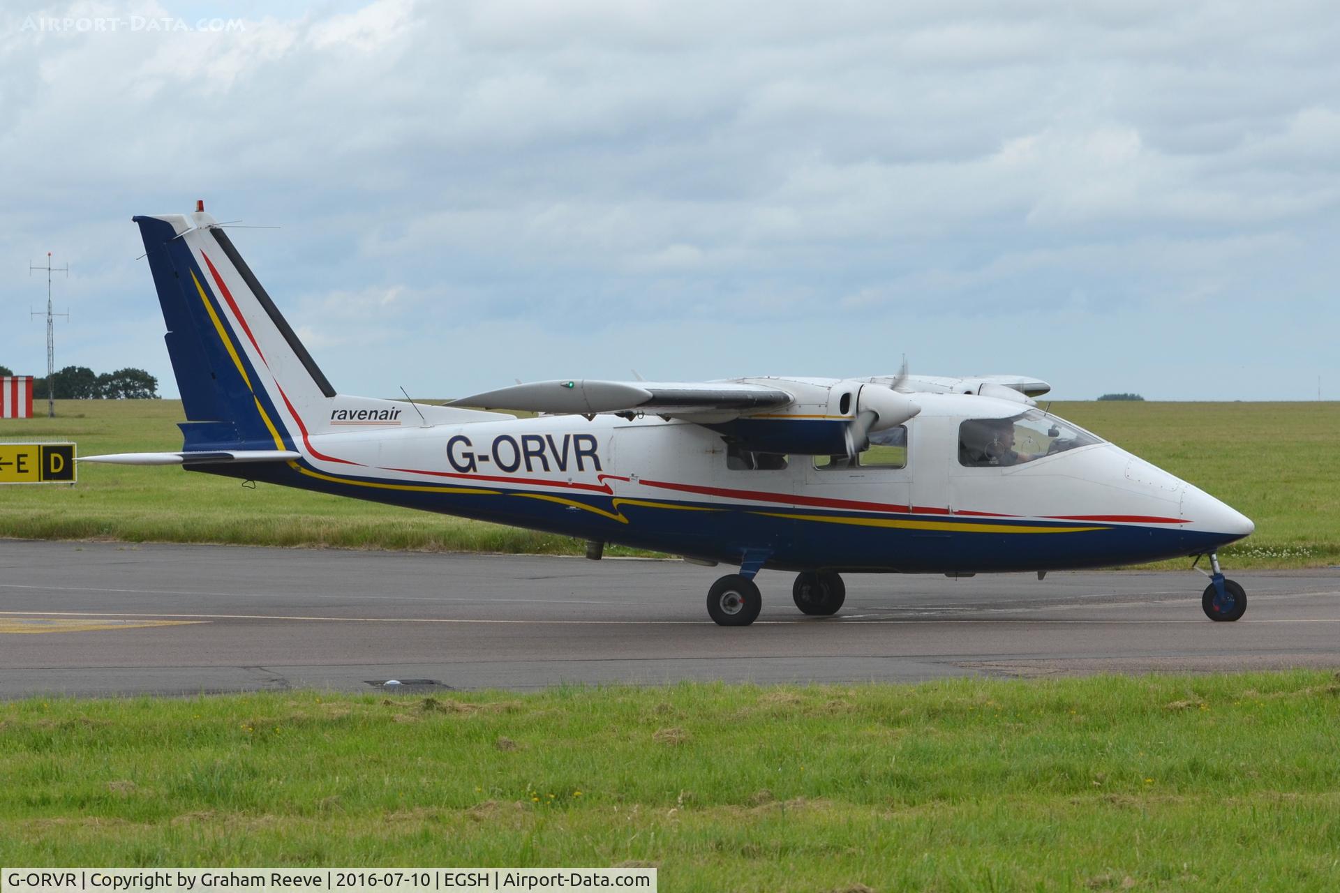 G-ORVR, 1977 Partenavia P-68B Victor C/N 115, About to depart from Norwich.