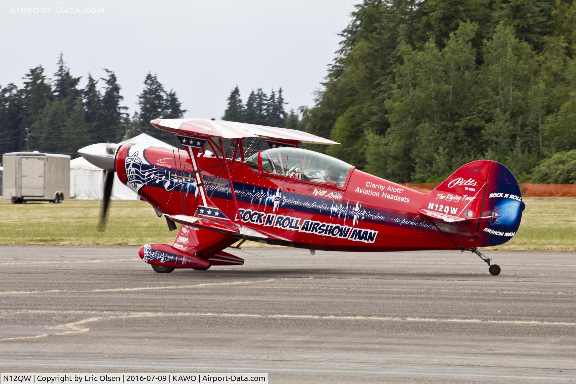 N12QW, 1984 Pitts S-2B Special C/N 5053, Pitts S-2B taxing out to head home after the 2016 Arlington Fly-In.