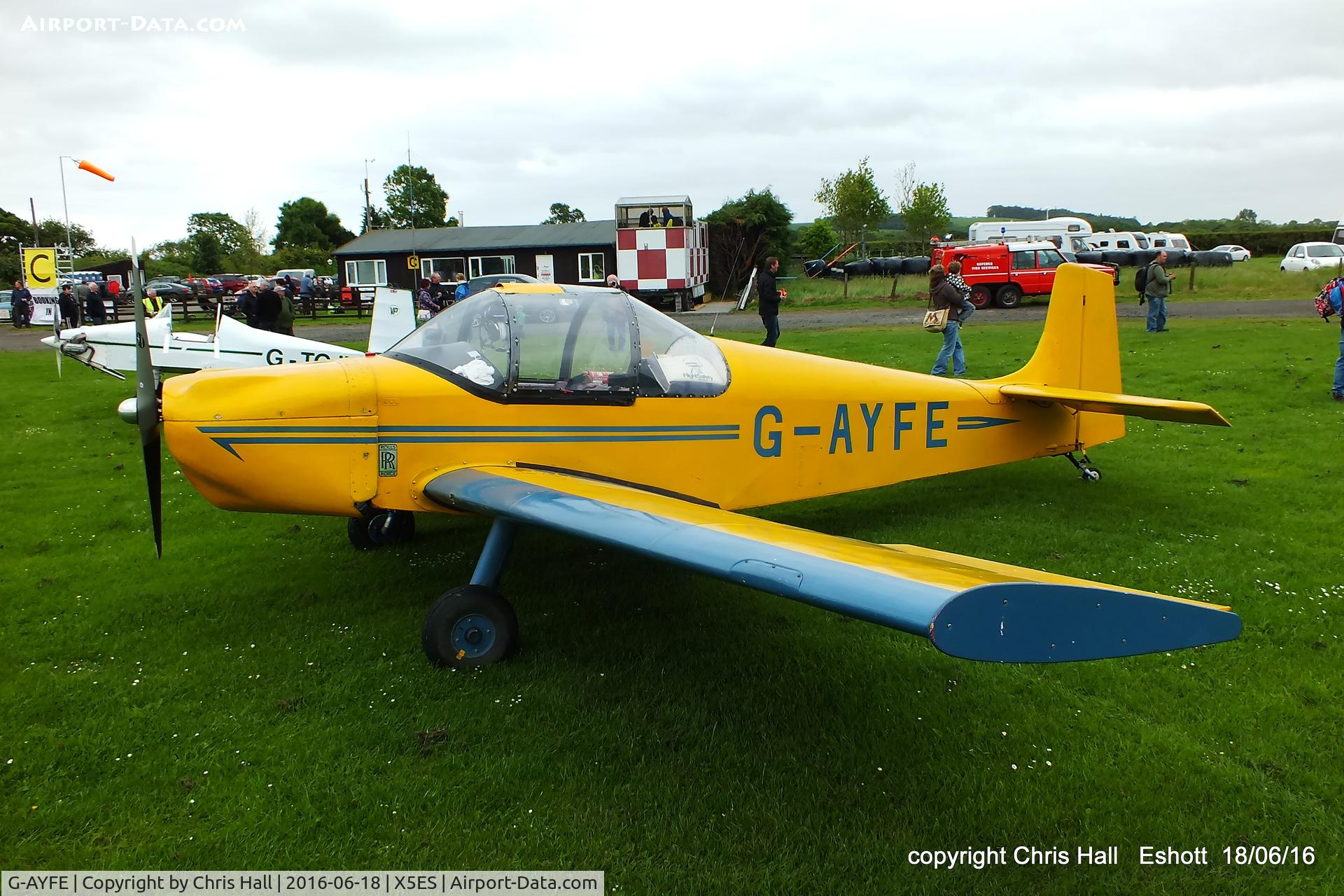 G-AYFE, 1971 Rollason Druine D-62C Condor C/N RAE/646, at the Great North Fly in. Eshott