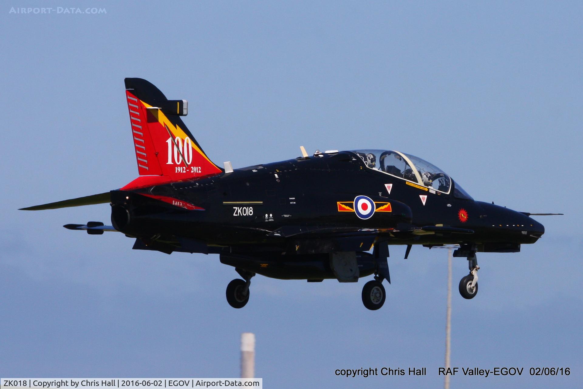 ZK018, 2008 British Aerospace Hawk T2 C/N RT009/1247, RAF IV Sqn