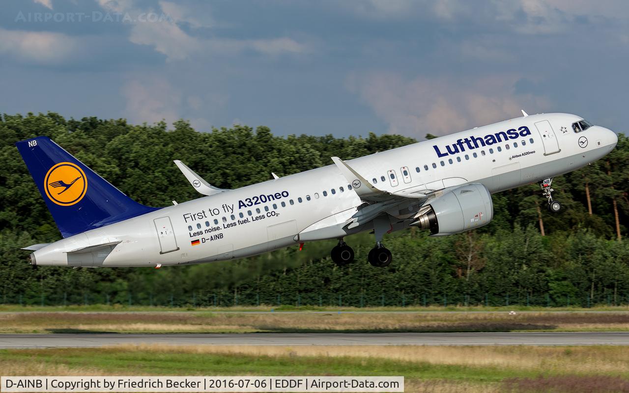D-AINB, 2016 Airbus A320-271N C/N 6864, departure via RW18W