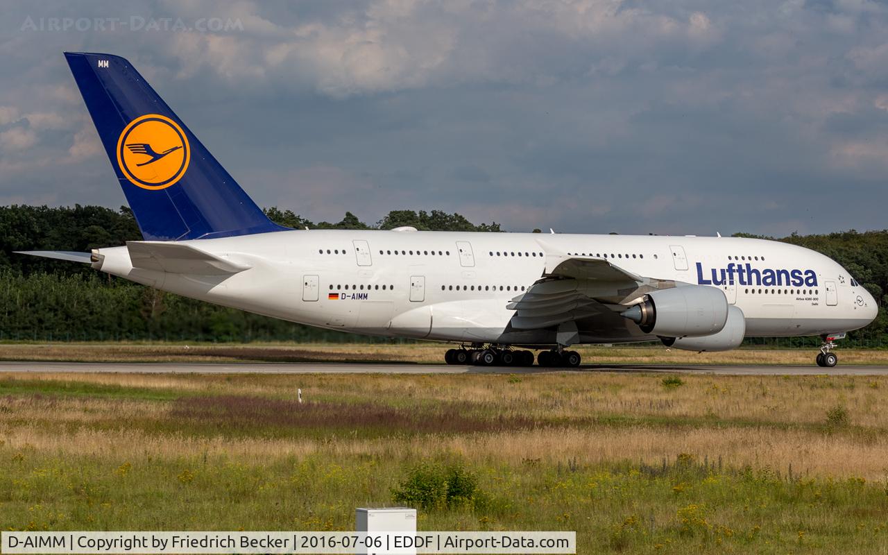 D-AIMM, 2014 Airbus A380-841 C/N 175, departure via RW18W