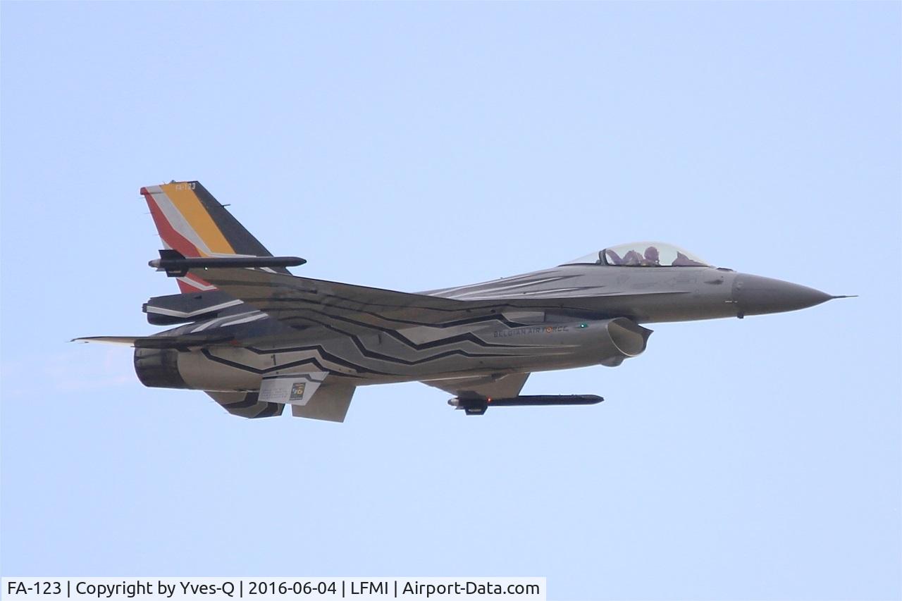 FA-123, SABCA F-16AM Fighting Falcon C/N 6H-123, Belgian Air Force SABCA F-16AM Fighting Falcon, On display, Istres-Le Tubé Air Base 125 (LFMI-QIE) open day 2016