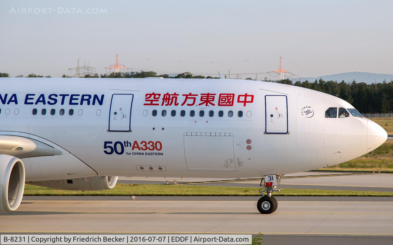B-8231, 2015 Airbus A330-243 C/N 1664, taxying to the gate