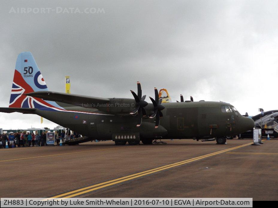 ZH883, 1999 Lockheed Martin C-130J Hercules C.5 C/N 382-5481, Taken at Fairford for the Air Tattoo.

50 years tail livery.