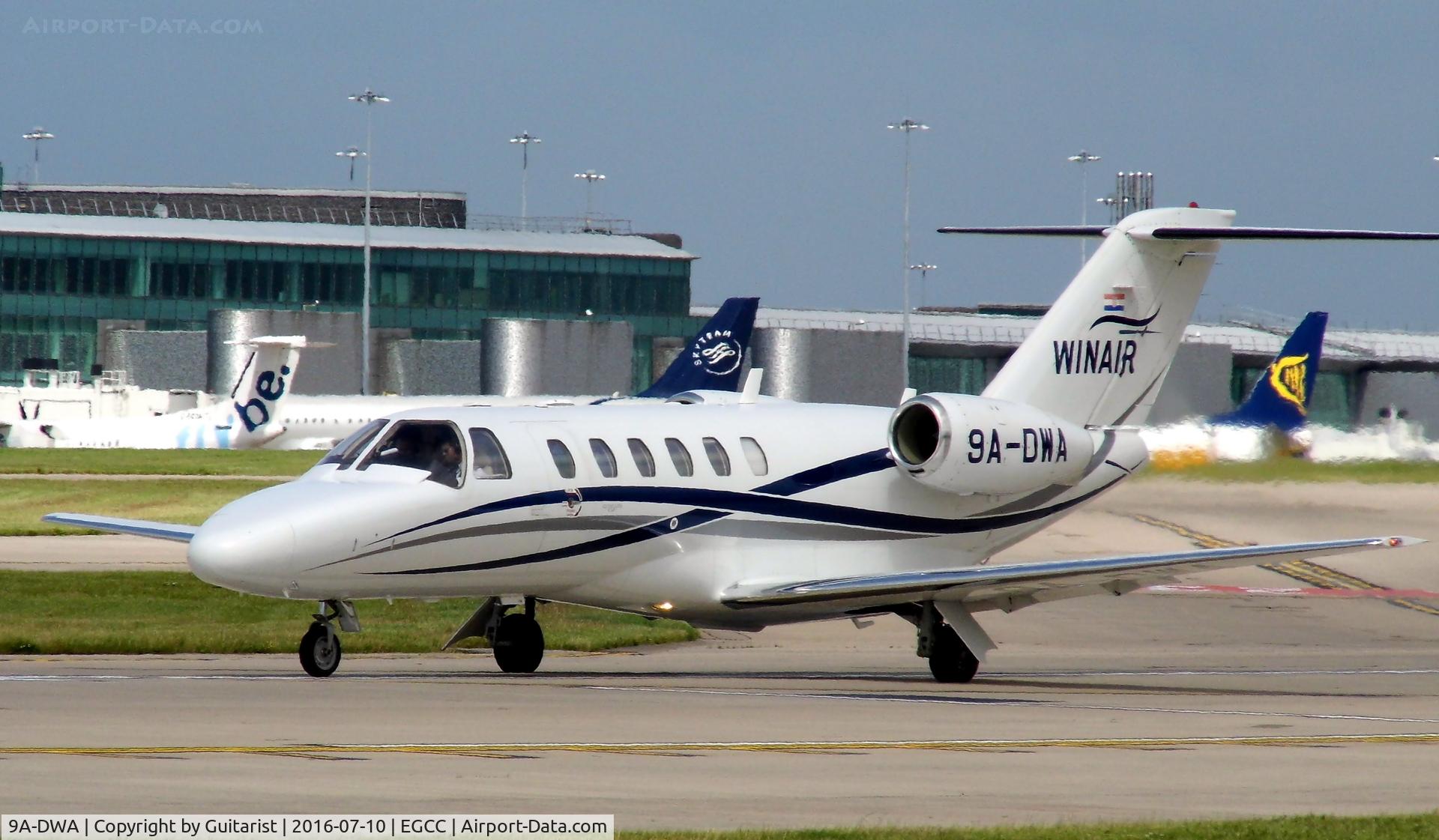 9A-DWA, 2008 Cessna 525A CitationJet CJ2+ C/N 525A-0412, At Manchester