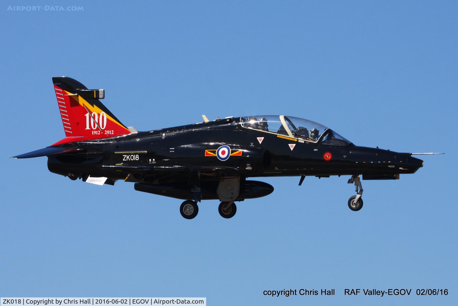 ZK018, 2008 British Aerospace Hawk T2 C/N RT009/1247, RAF IV Sqn