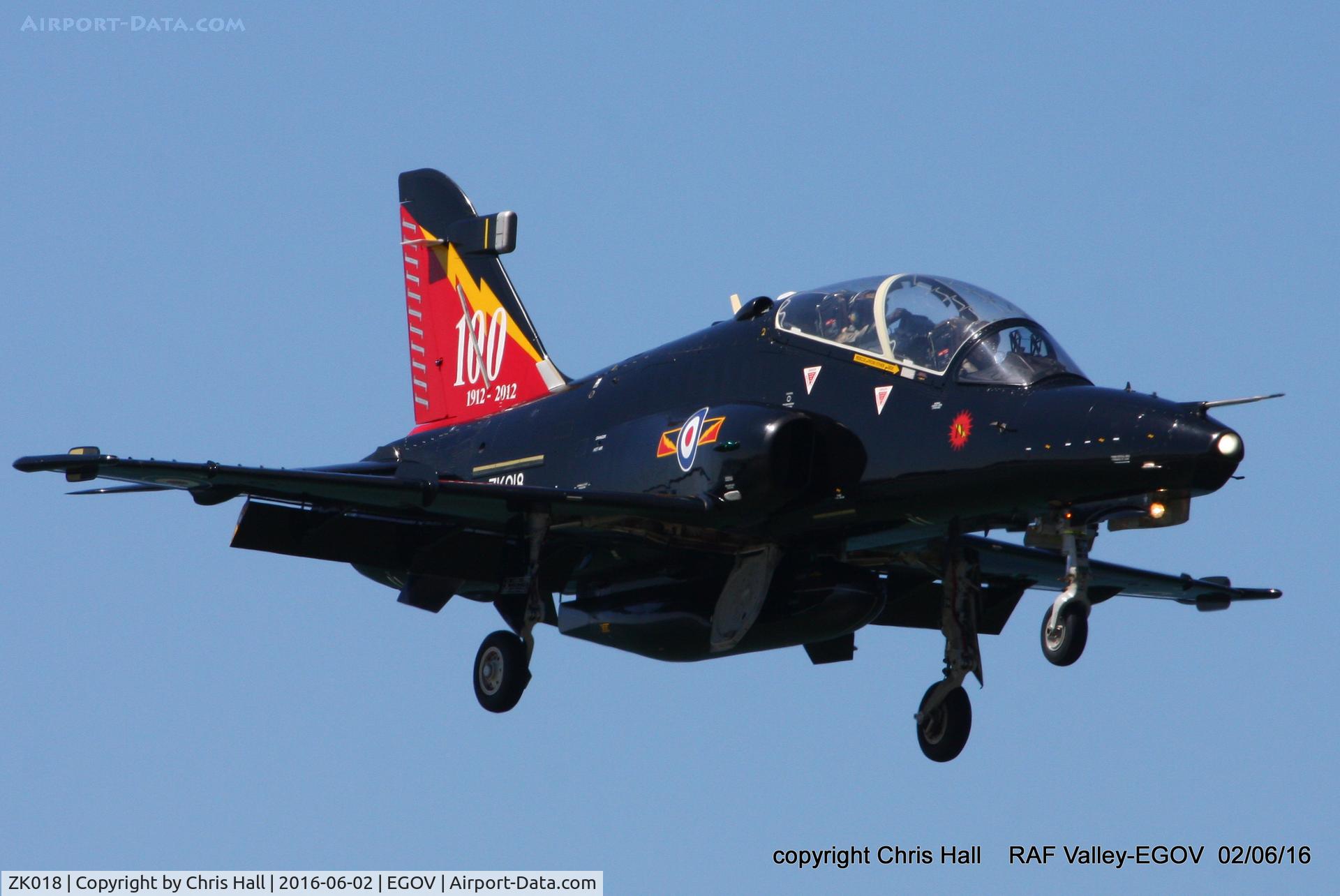 ZK018, 2008 British Aerospace Hawk T2 C/N RT009/1247, RAF IV Sqn