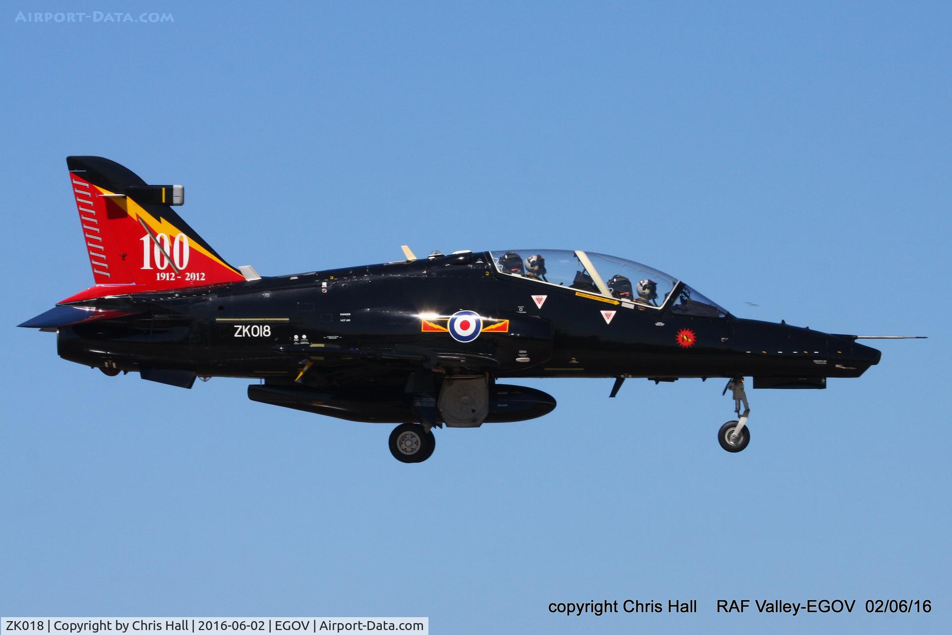 ZK018, 2008 British Aerospace Hawk T2 C/N RT009/1247, RAF IV Sqn