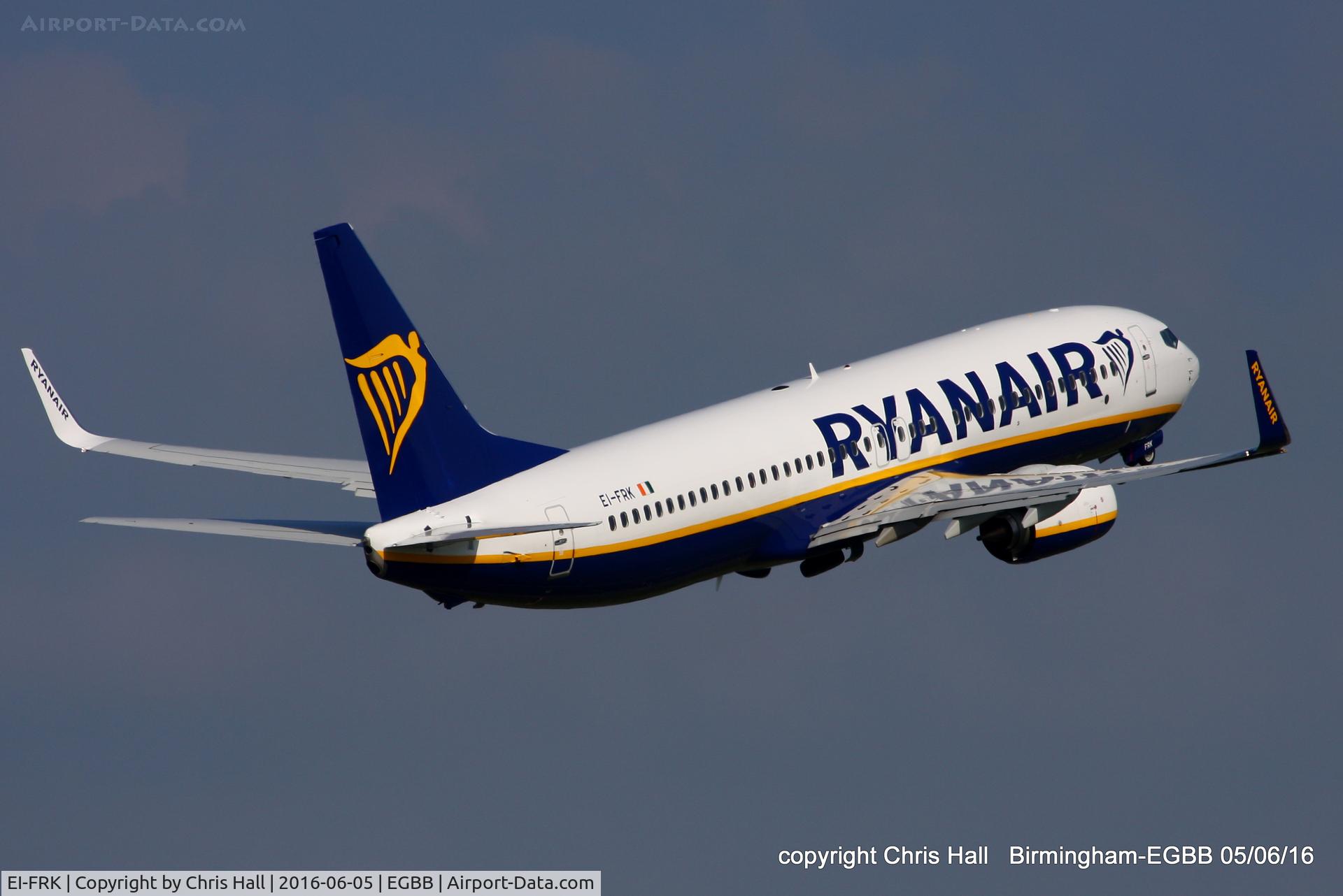 EI-FRK, 2016 Boeing 737-8AS C/N 44735, Ryanair