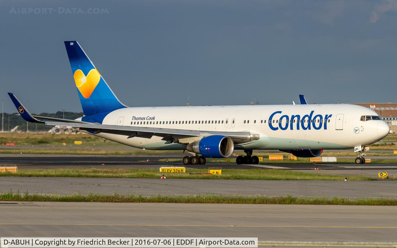 D-ABUH, 1994 Boeing 767-330/ER C/N 26986, line up for departure via RW18W