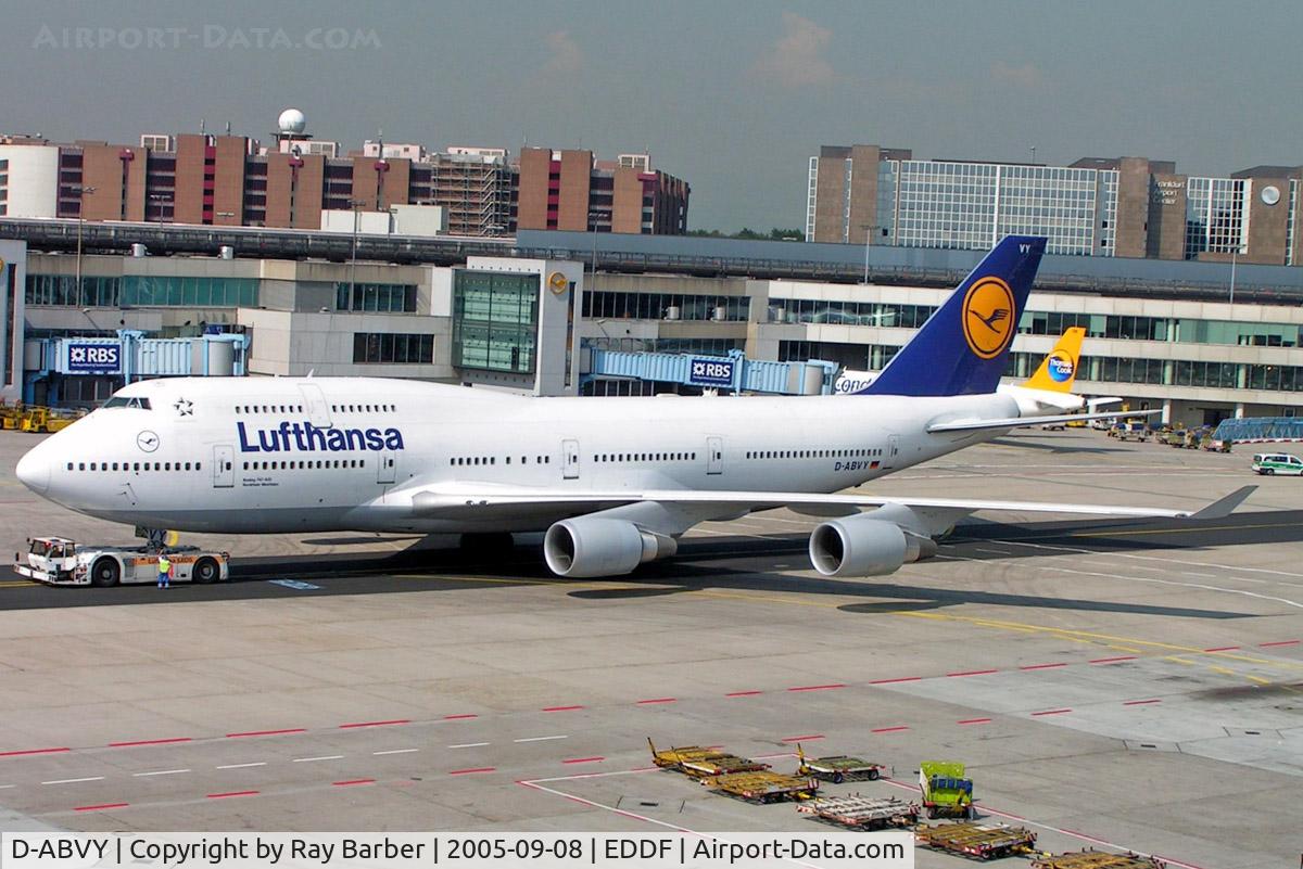 D-ABVY, 2000 Boeing 747-430 C/N 29869, Boeing 747-430 [29869] (Lufthansa) Frankfurt~D 08/09/2005