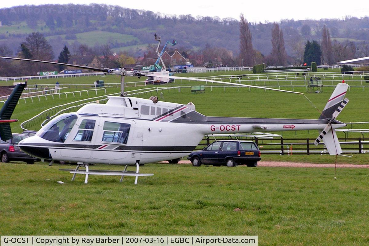 G-OCST, 1986 Agusta AB-206B JetRanger II C/N 8694, Agusta-Bell AB.206B-3 Jet Ranger III [8694] Cheltenham Racecourse~G 16/03/2007