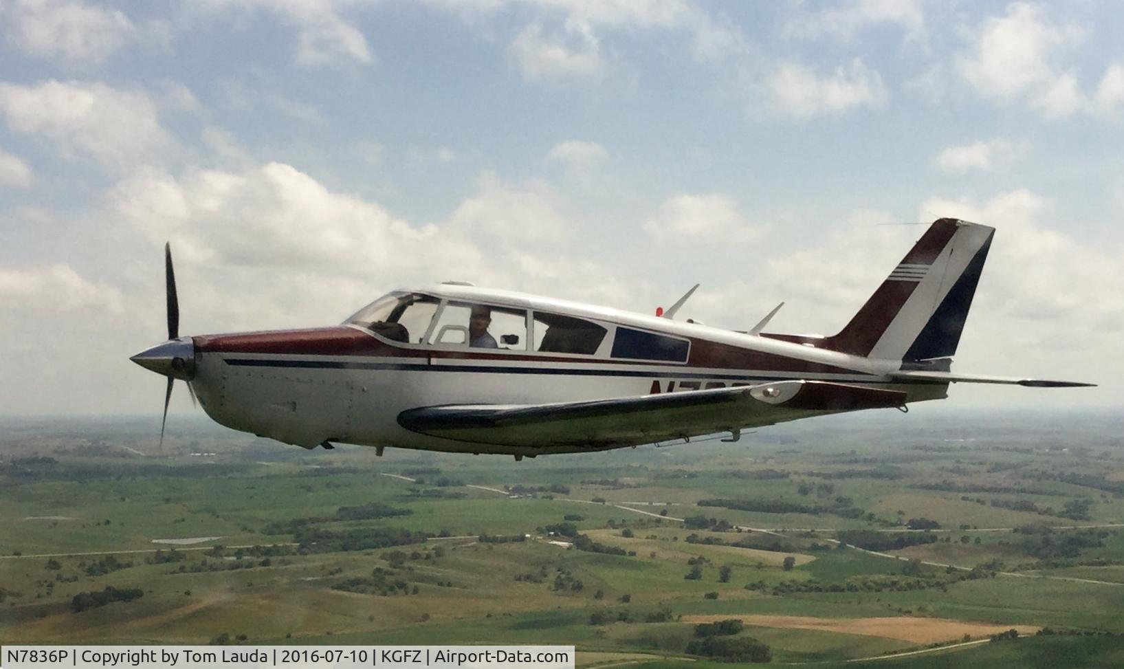 N7836P, 1962 Piper PA-24-250 Comanche C/N 24-3056, Air to air photo taken just east of KGFZ Greenfield, IA