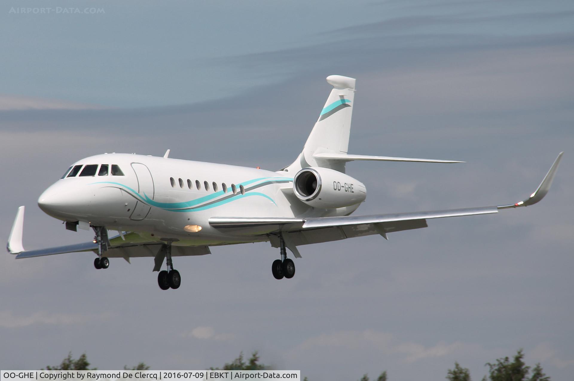 OO-GHE, 2012 Dassault Falcon 2000EX C/N 243, Landing at Wevelgem.