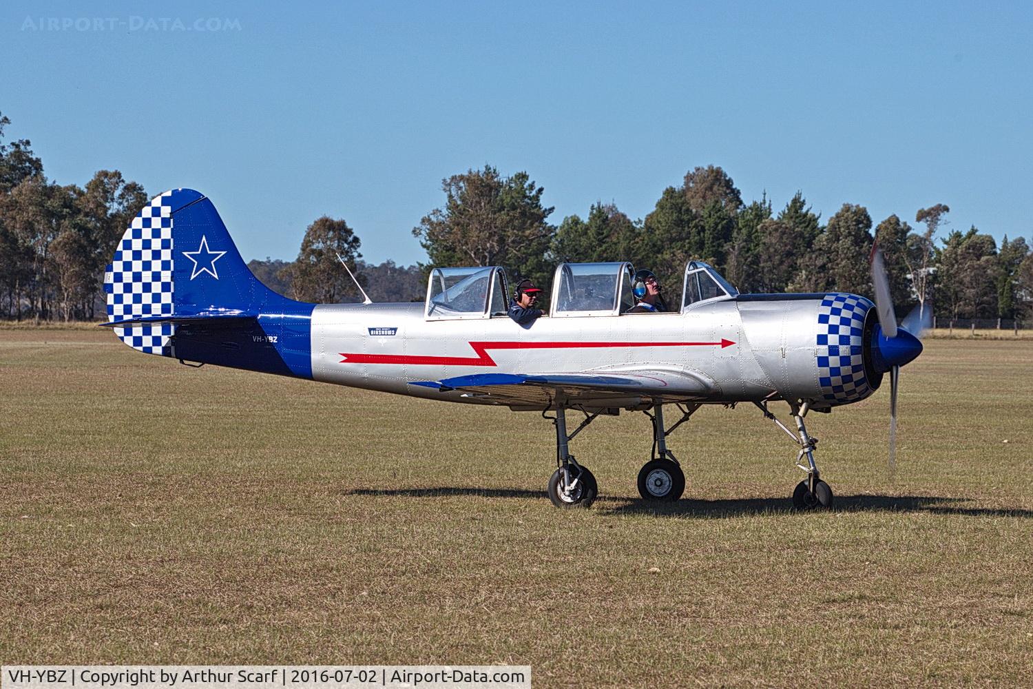 VH-YBZ, 1985 Yakovlev Yak-52 C/N 855312, VH-YBZ Luskintyre NSW 02-07-2016