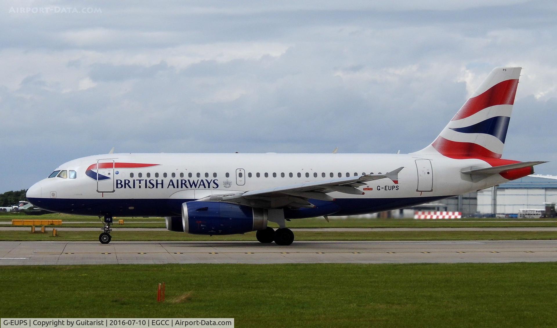G-EUPS, 2000 Airbus A319-131 C/N 1338, At Manchester