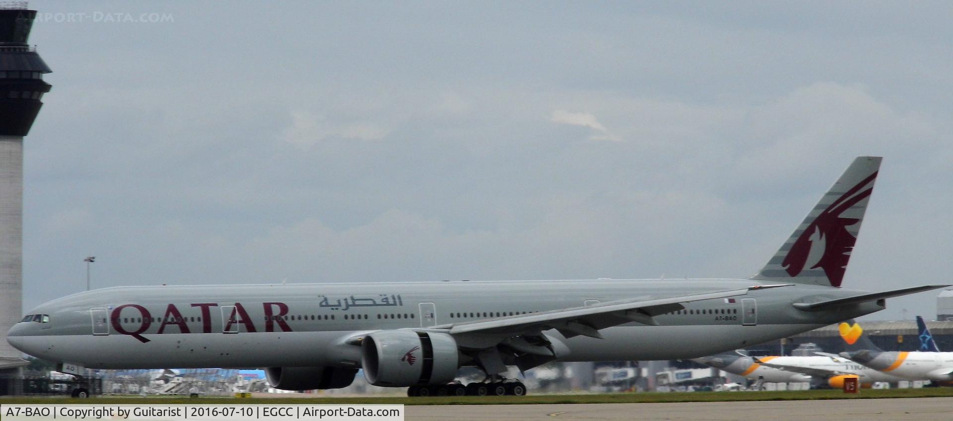 A7-BAO, 2008 Boeing 777-3DZ/ER C/N 36011, At Manchester