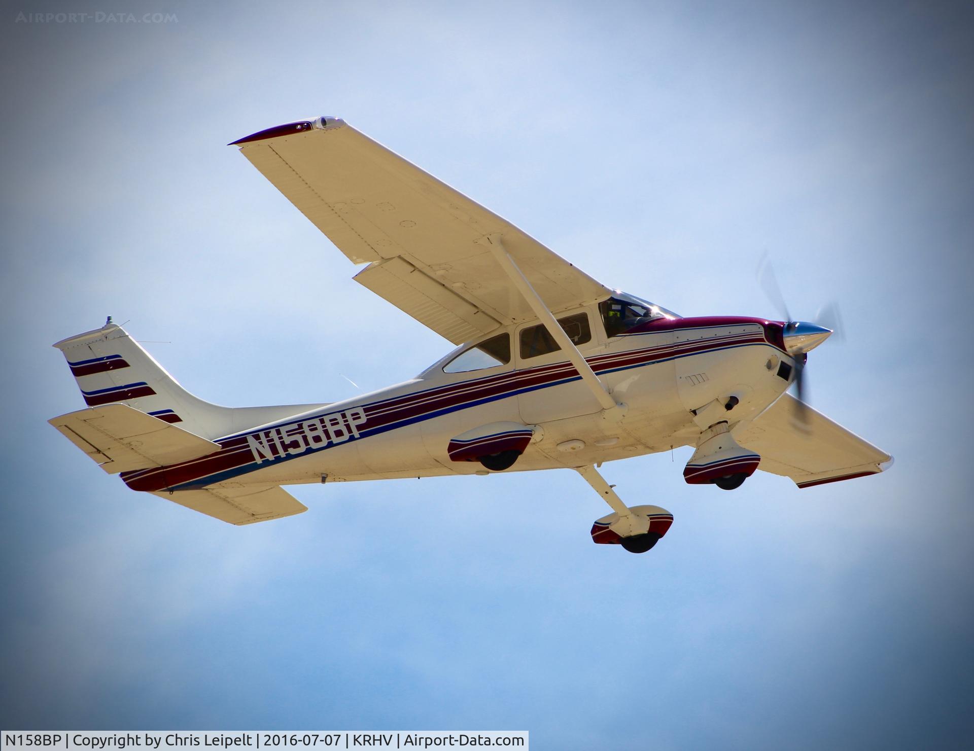 N158BP, 1975 Cessna 182P Skylane C/N 18263982, M&M Air and Ground LLC (Modesto, CA) 1975 Cessna 182P departing at Reid Hillview Airport, San Jose, CA.