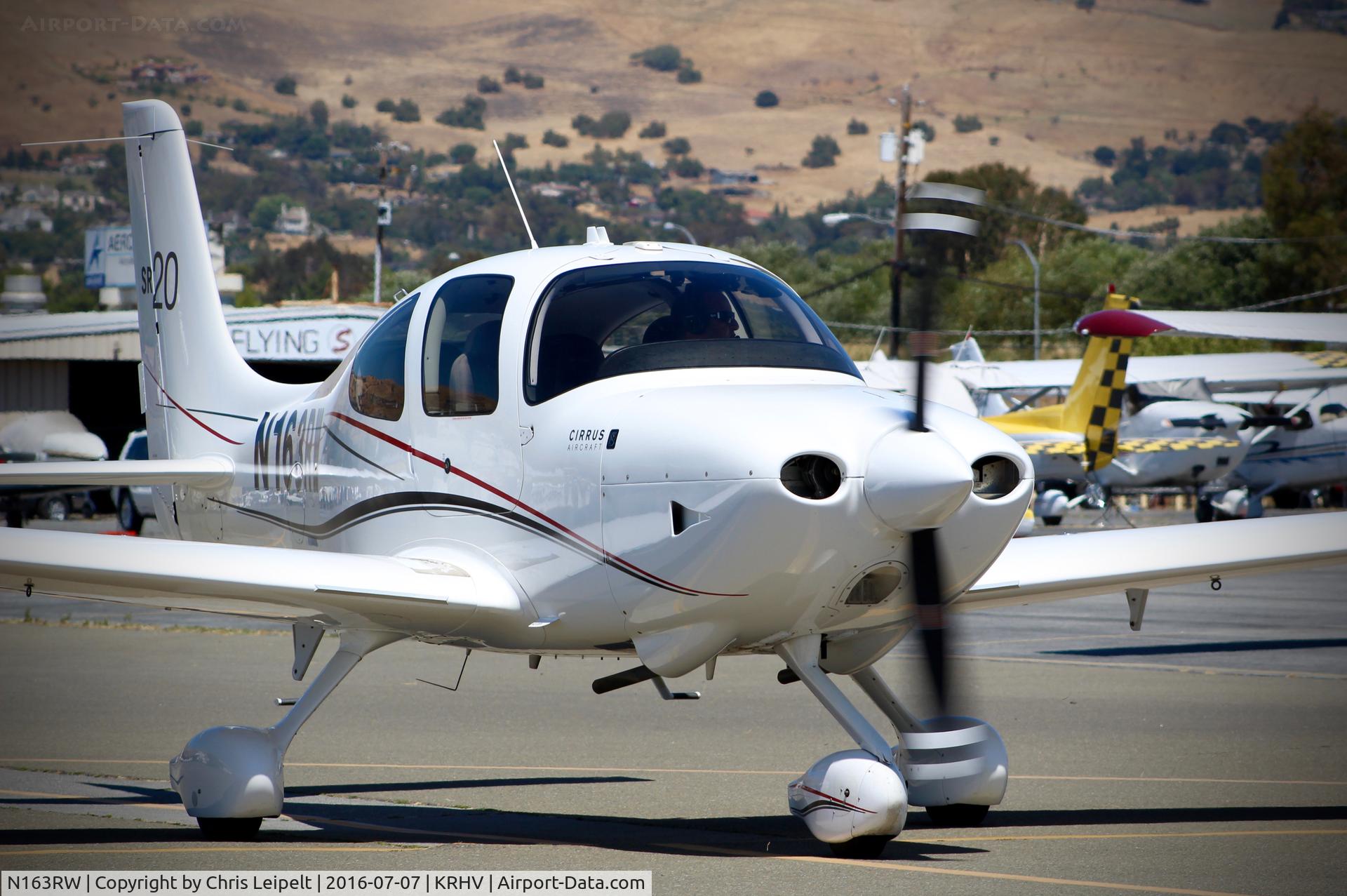 N163RW, 2012 Cirrus SR20 C/N 2160, Tactical Air Support Inc (Reno, NV) 2012 Cirrus SR20 taxing out for departure after getting some fuel at Reid Hillview Airport, San Jose, CA.